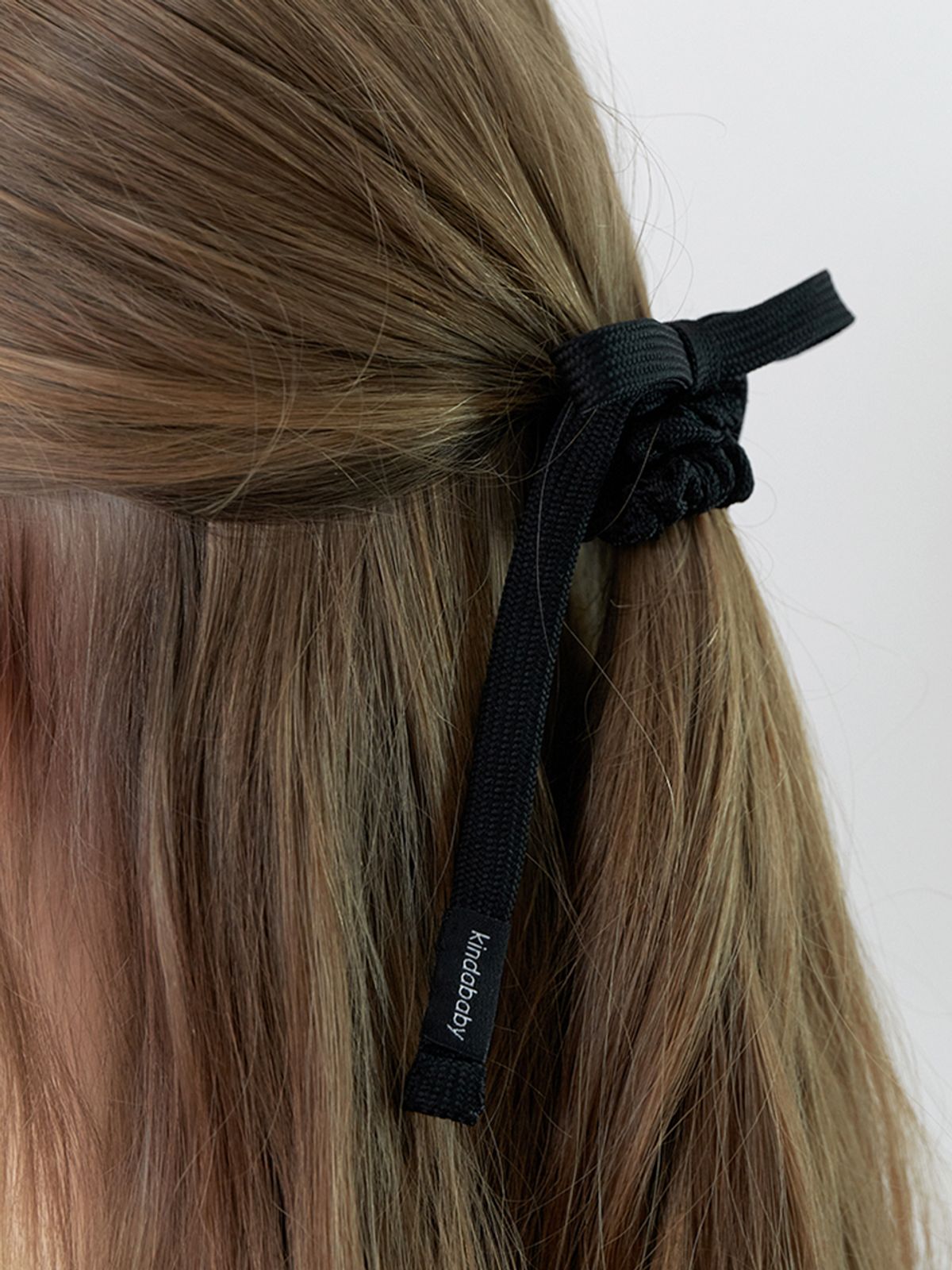 카인더베이비(KINDABABY) essential ribbon line scrunch - black