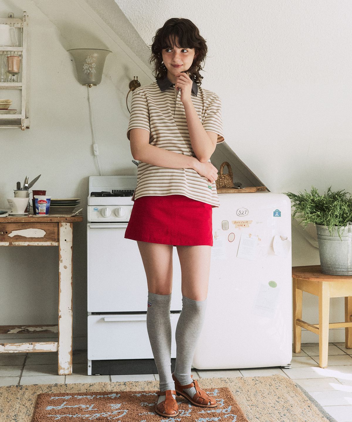 그린버터(GREENBUTTER) Butter High Knee Socks (Melange)