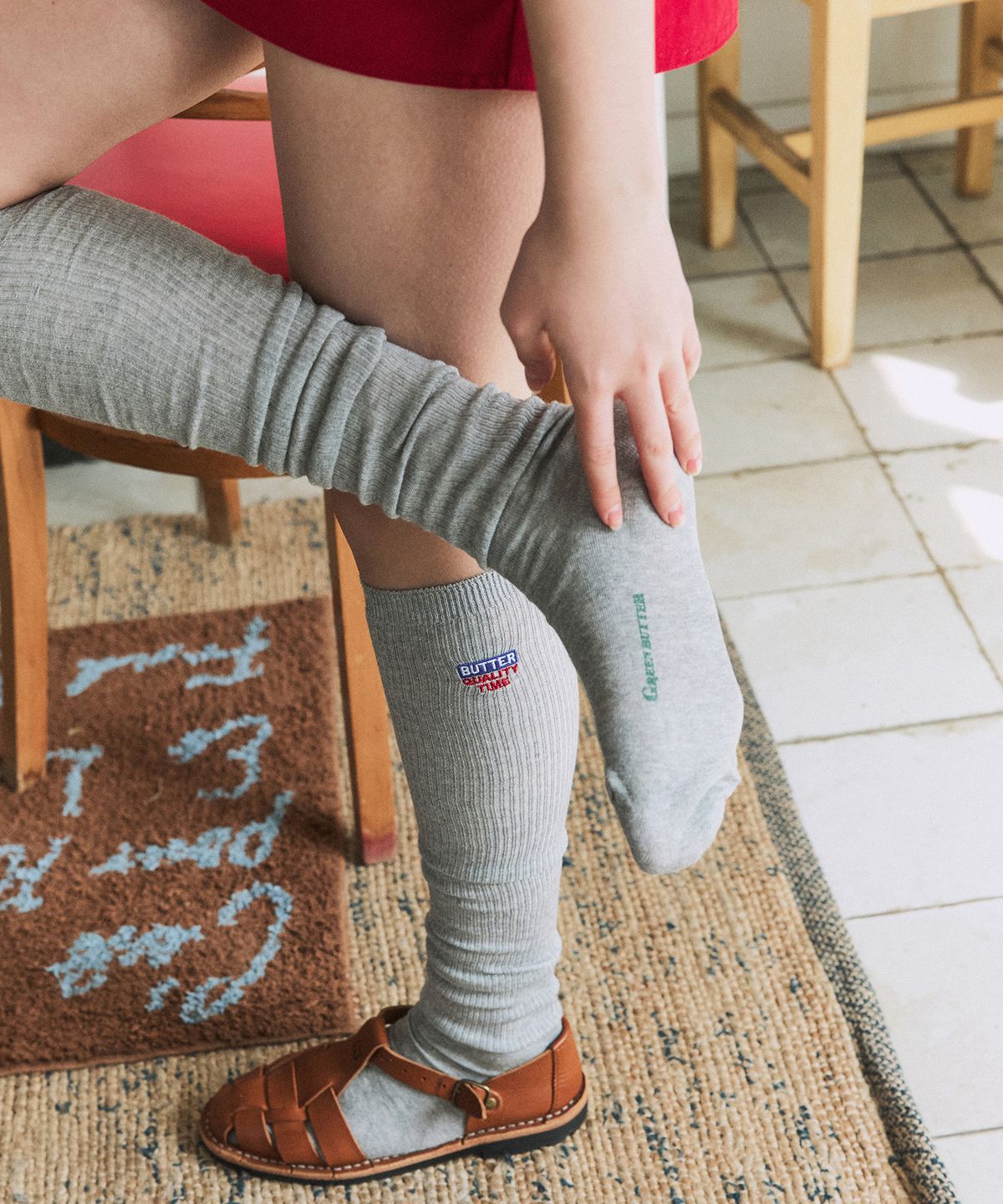 그린버터(GREENBUTTER) Butter High Knee Socks (Melange)