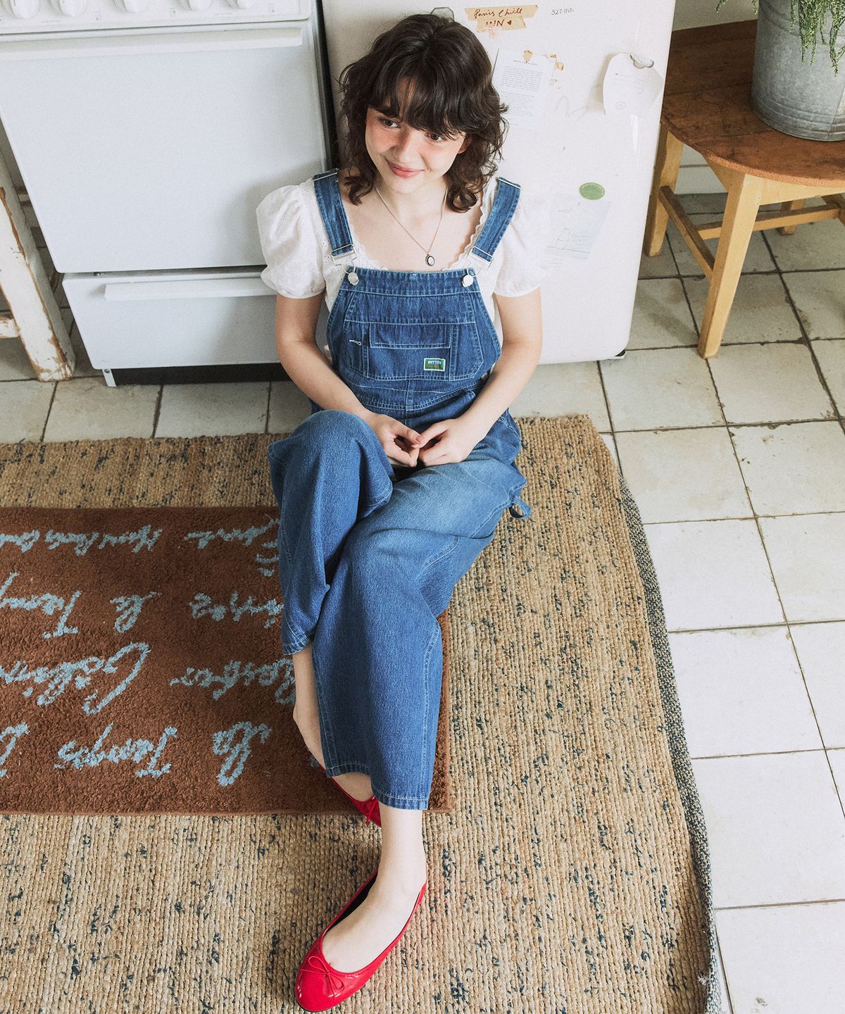 그린버터(GREENBUTTER) Denim Overall Pants (Medium blue)