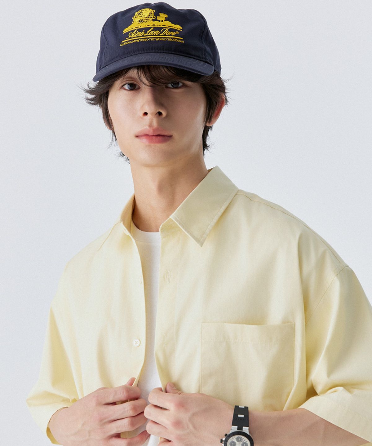 스탠즈(STENDS) [M~4XL] 플로우 코튼 반팔 셔츠_버터