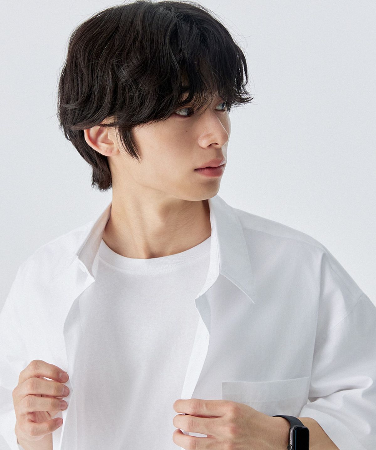 스탠즈(STENDS) [M~4XL] 플로우 코튼 반팔 셔츠_화이트