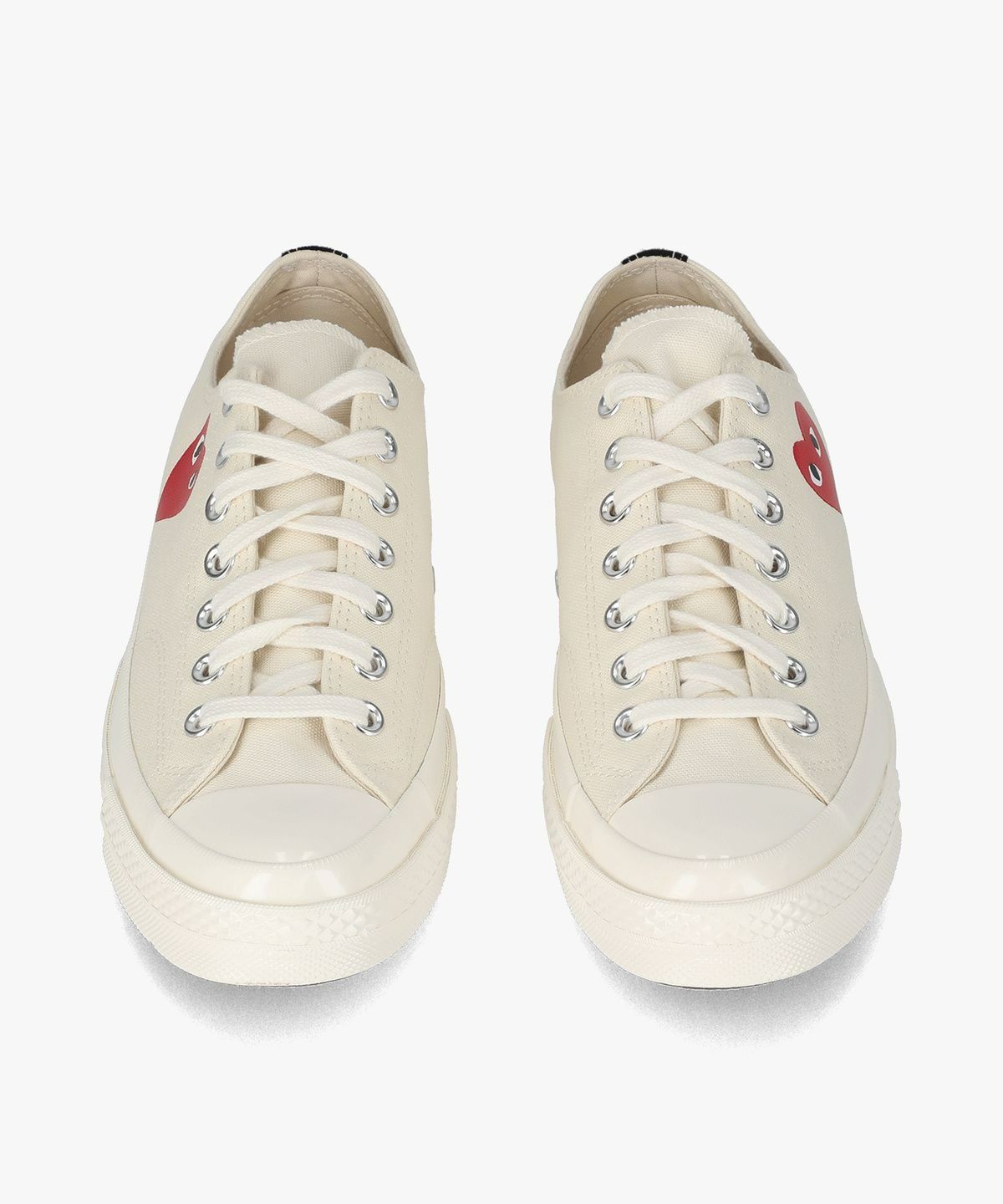 ■COMME des GARCONS■ Small Red Heart Low Top Sneakers Beige MUSINSA | COMME DES GARCONS PLAY Small Red Heart Low Top