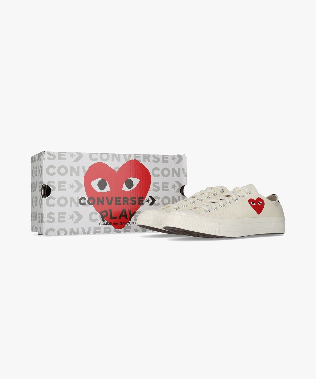 ■COMME des GARCONS■ Small Red Heart Low Top Sneakers Beige MUSINSA | COMME DES GARCONS PLAY Small Red Heart Low Top