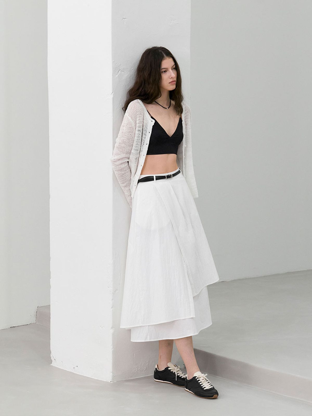 아틀리에 나인(ATELIER NAIN) ESSENTIAL CREPE BELT SKIRT S(SK-5024)