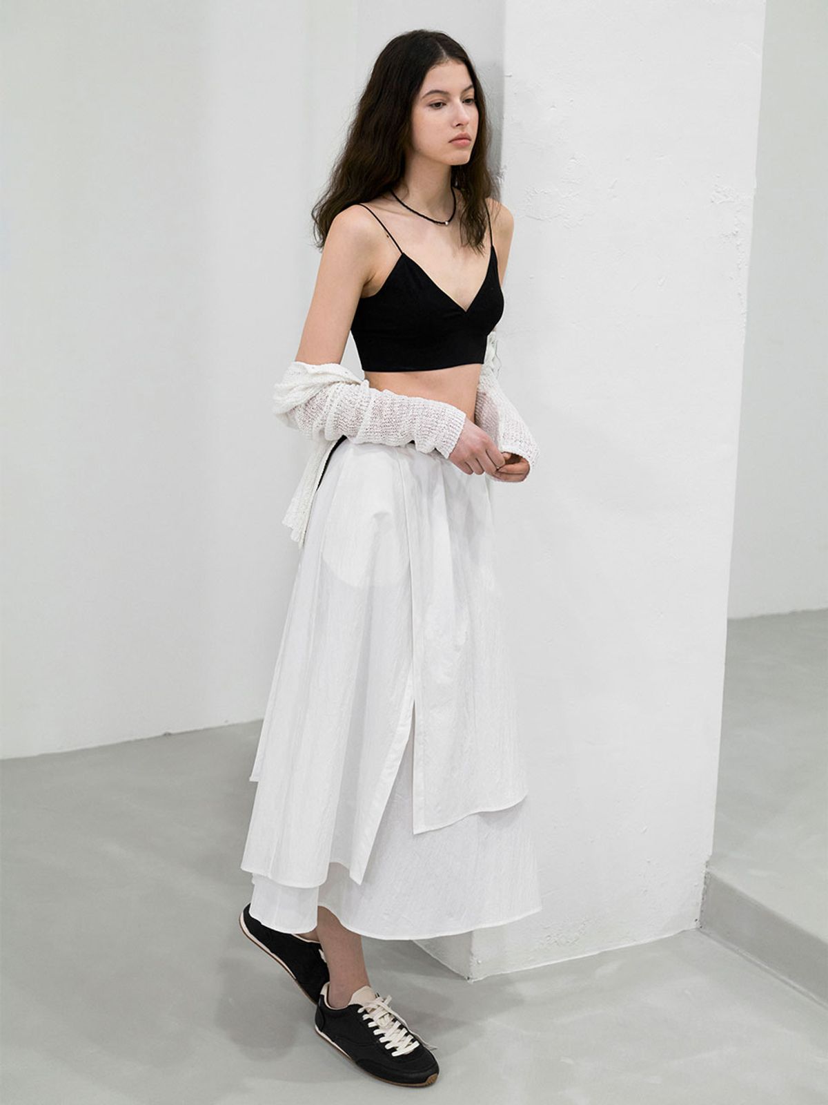 아틀리에 나인(ATELIER NAIN) ESSENTIAL CREPE BELT SKIRT S(SK-5024)