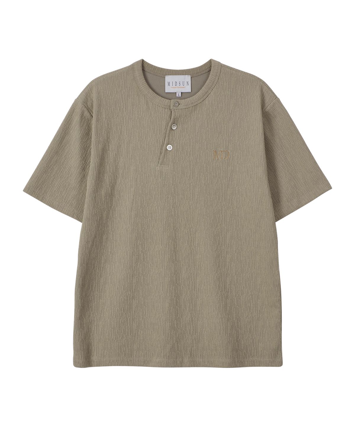 미드선(MIDSUN) Giovane Slant Henley Neck-Beige