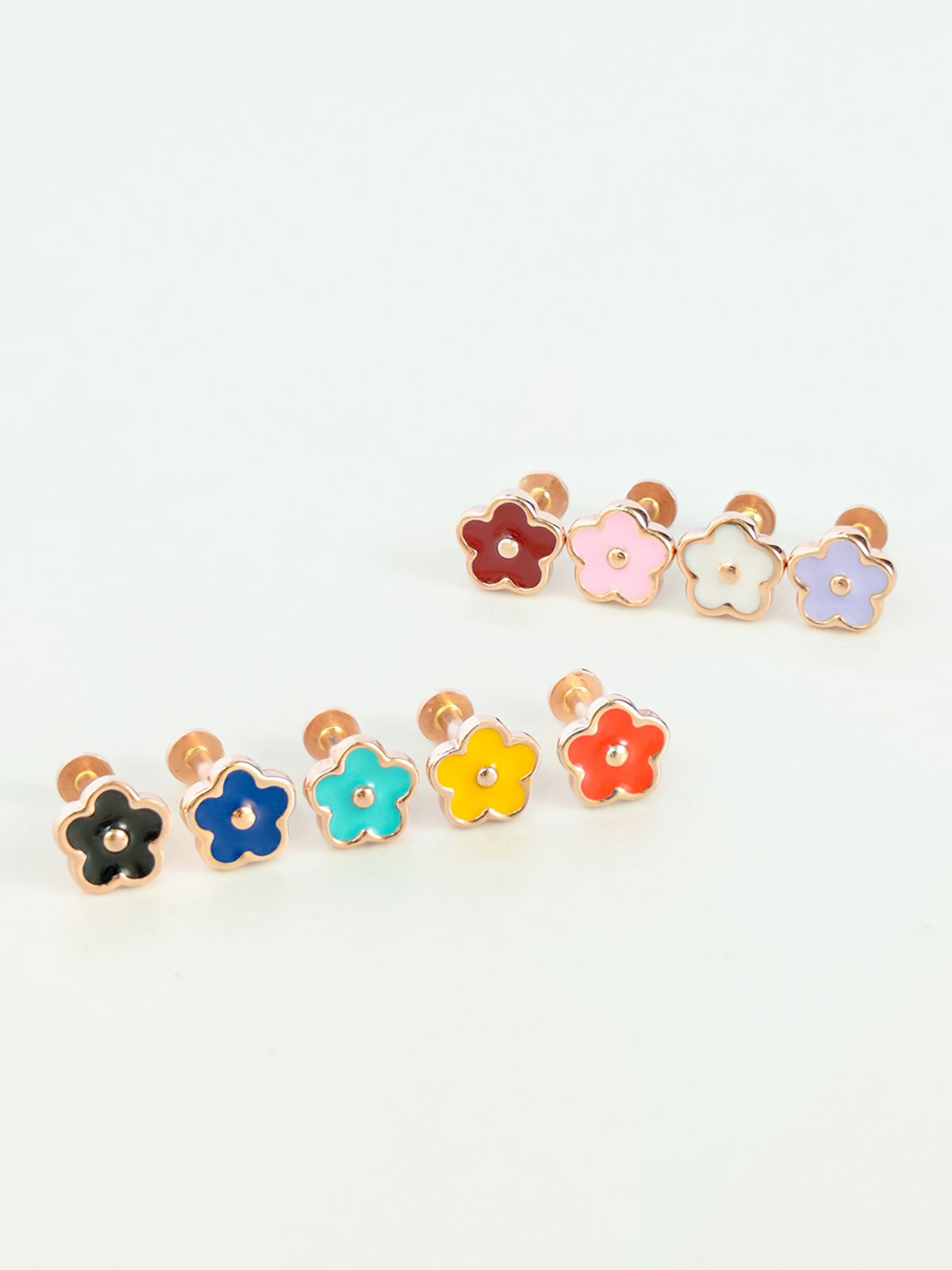 미니멀피어싱(MINIMALPIERCING) 14K 인터널 에나멜 플라워 라블렛 피어싱
