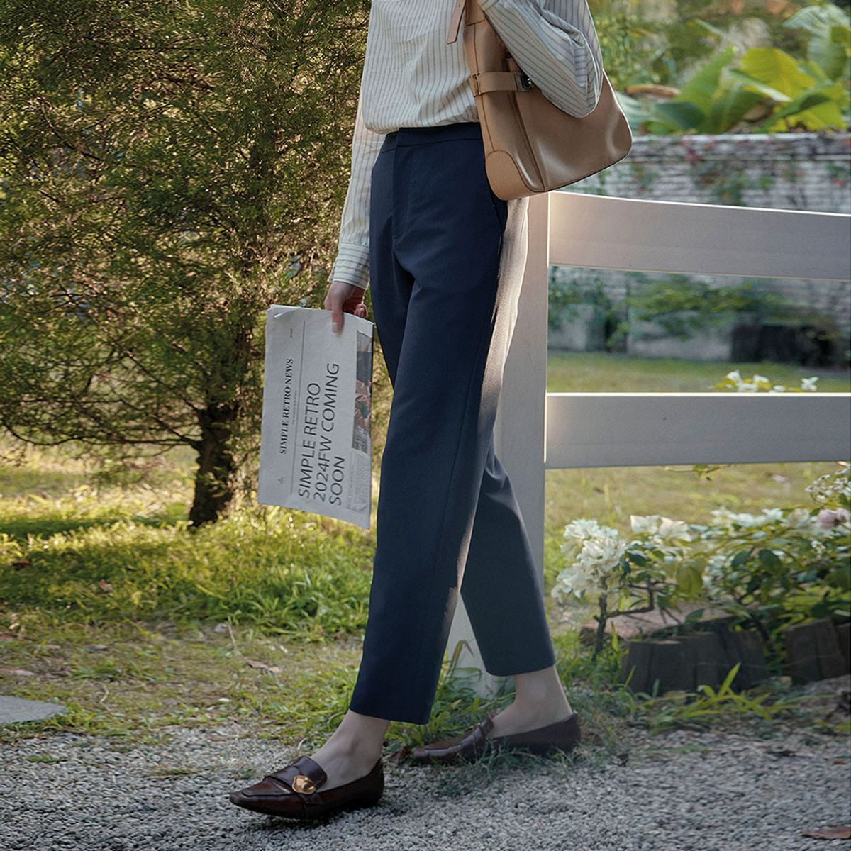 심플레트로(SIMPLE RETRO) SR_Traveler commuter straight pants