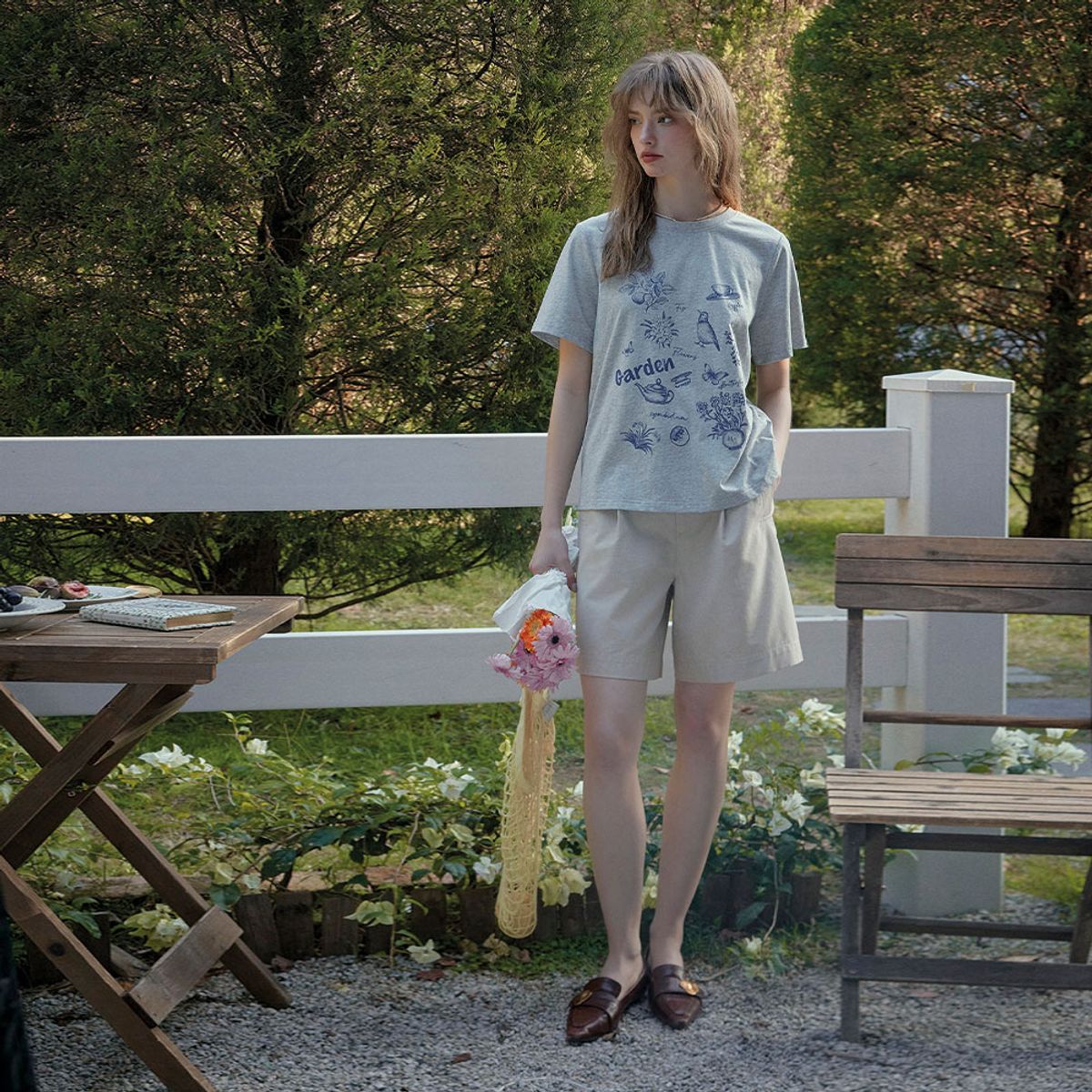 심플레트로(SIMPLE RETRO) SR_Antique flower versatile top