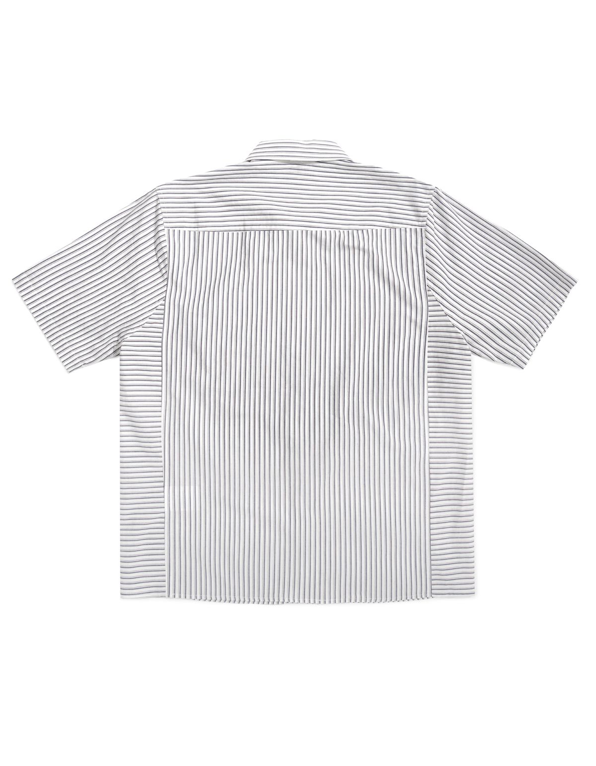 로어즈(LORES) Paneled Stripe S/S Shirt - White
