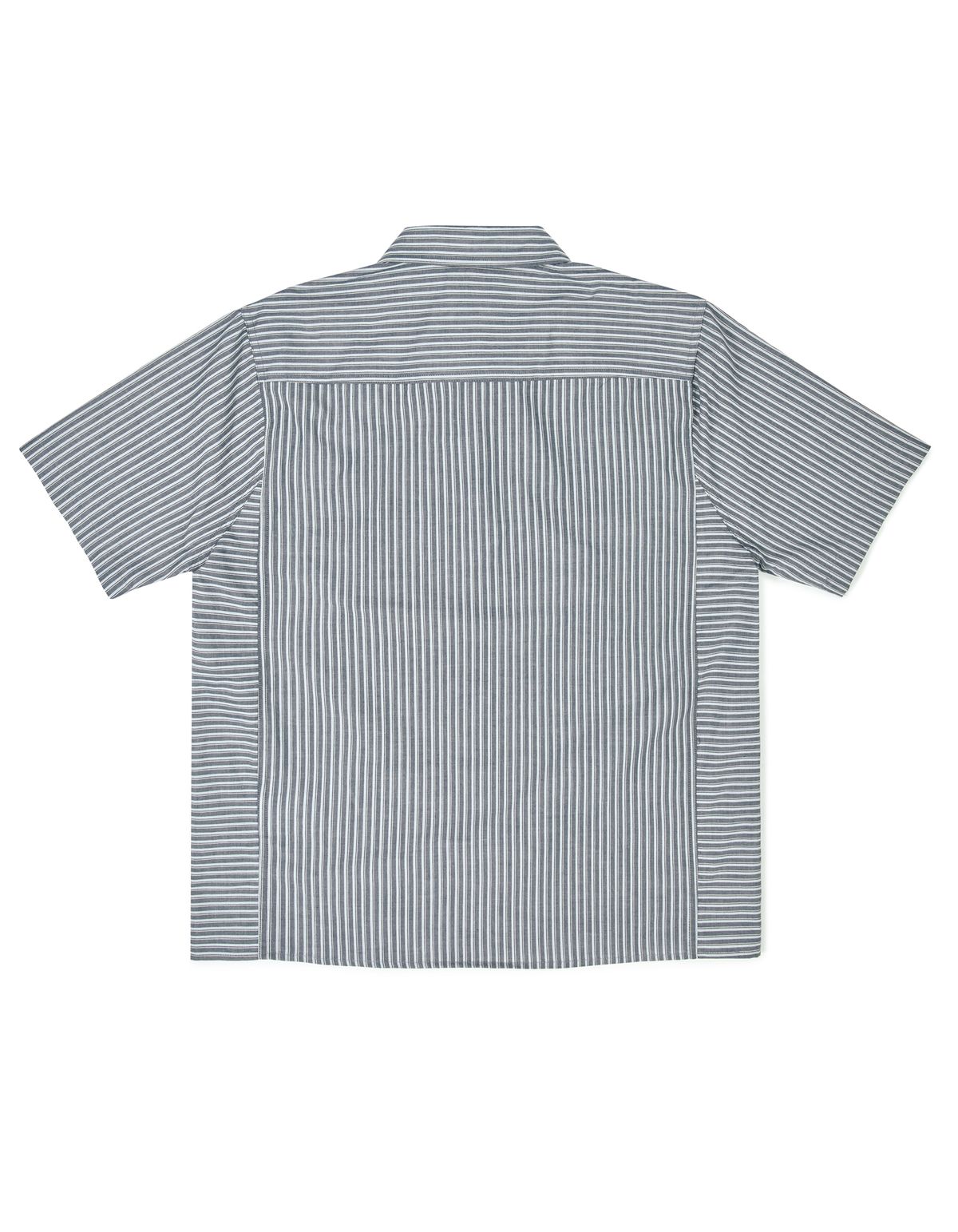 로어즈(LORES) Paneled Stripe S/S Shirt - Navy