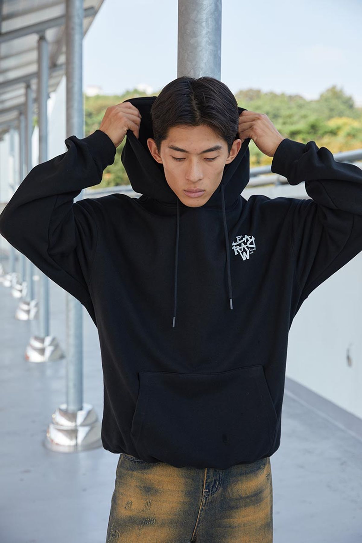 리드로(LEADRAW) 클로버 후드 블랙