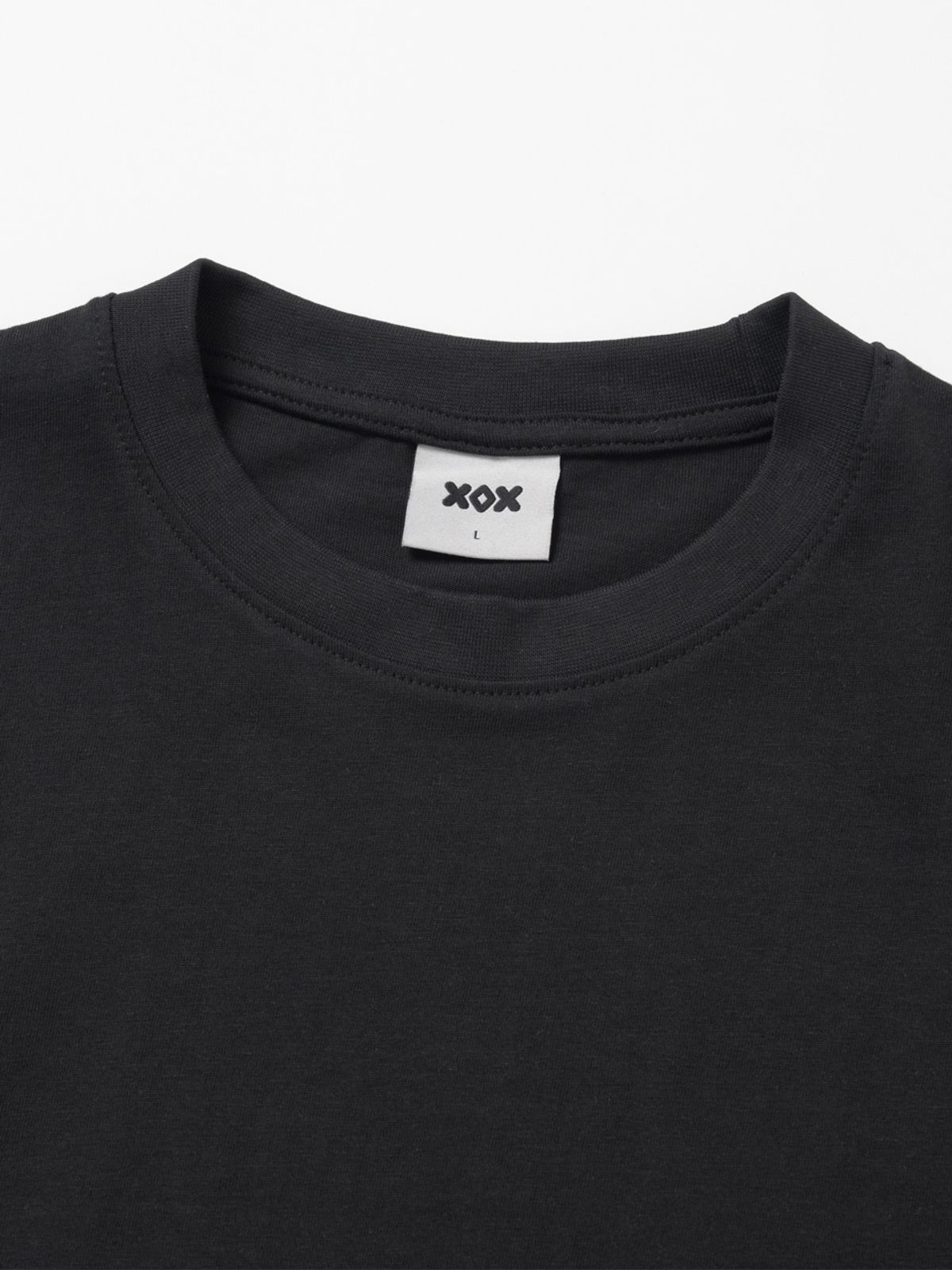 엑스오엑스(XOX) 레이어드 크루넥 반팔 티셔츠 [BLACK]