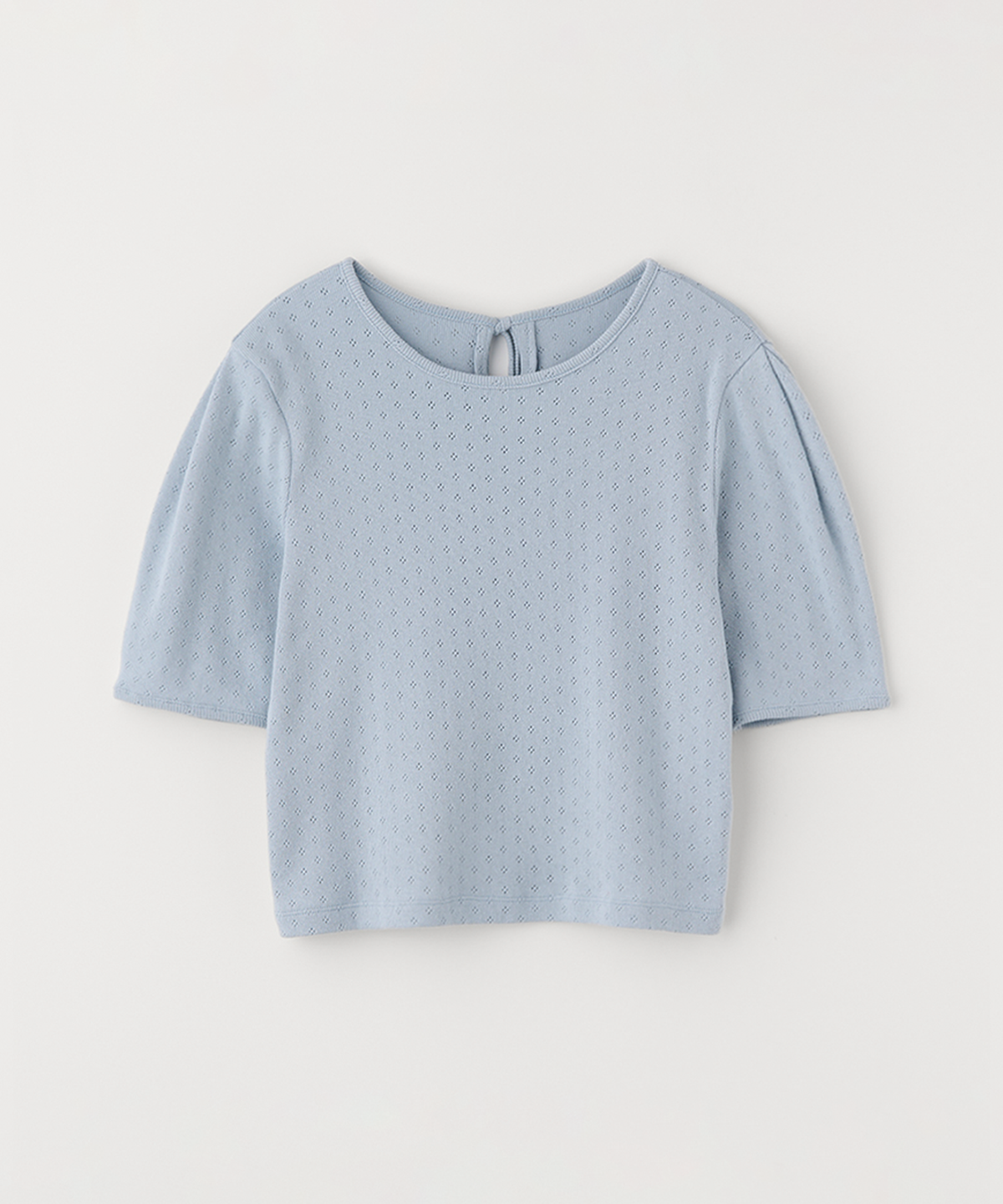 셀리테일즈(CELITAILS) EYELET PUFF SLEEVE T-SHIRT_SKY BLUE