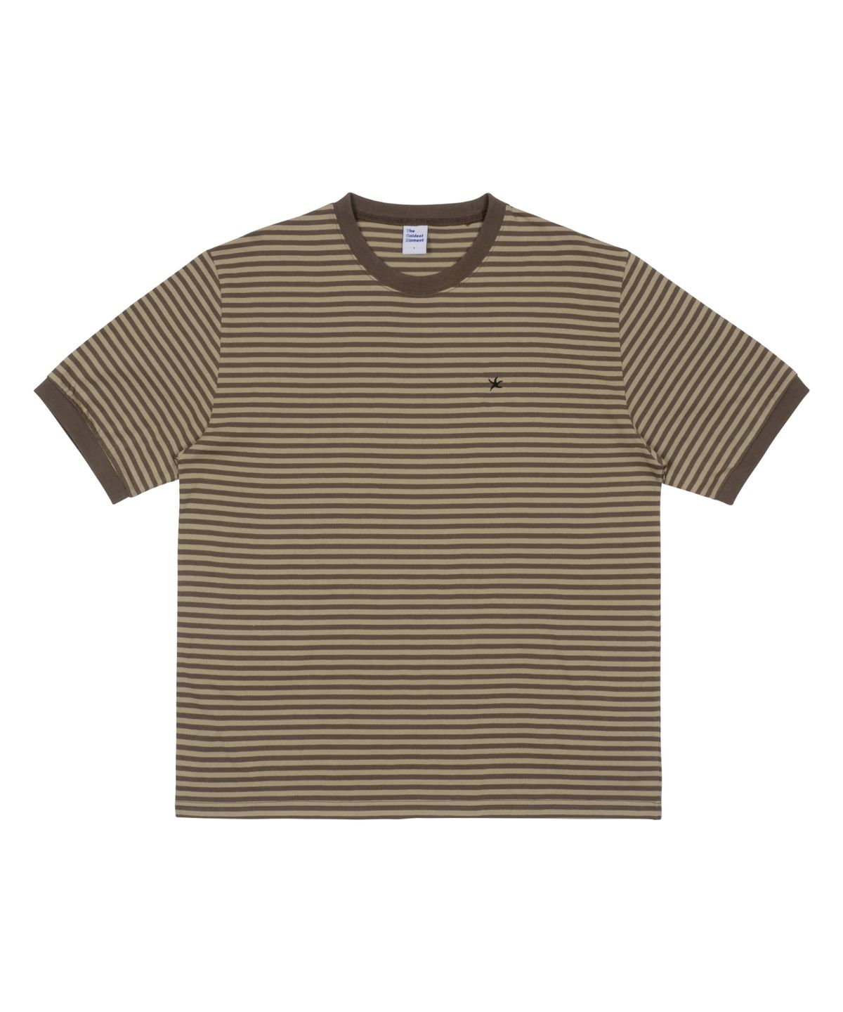 더콜디스트모먼트(THE COLDEST MOMENT) TCM mini logo stripe ringer T (brown)
