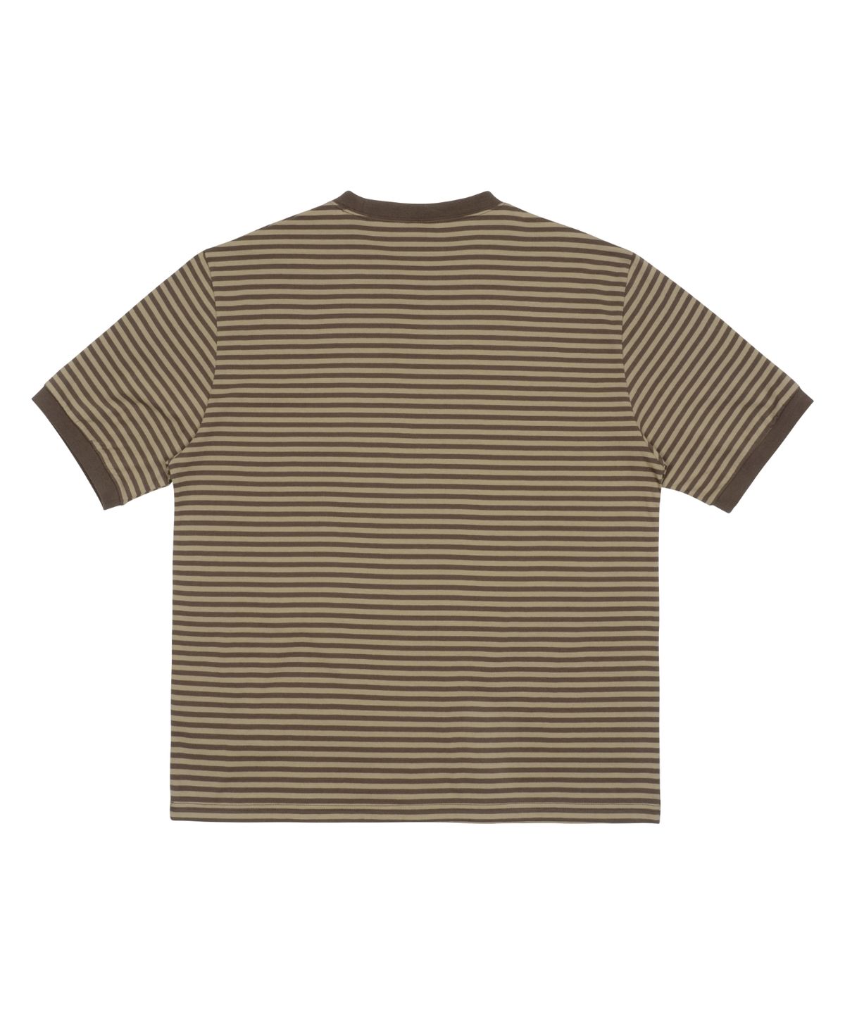 더콜디스트모먼트(THE COLDEST MOMENT) TCM mini logo stripe ringer T (brown)