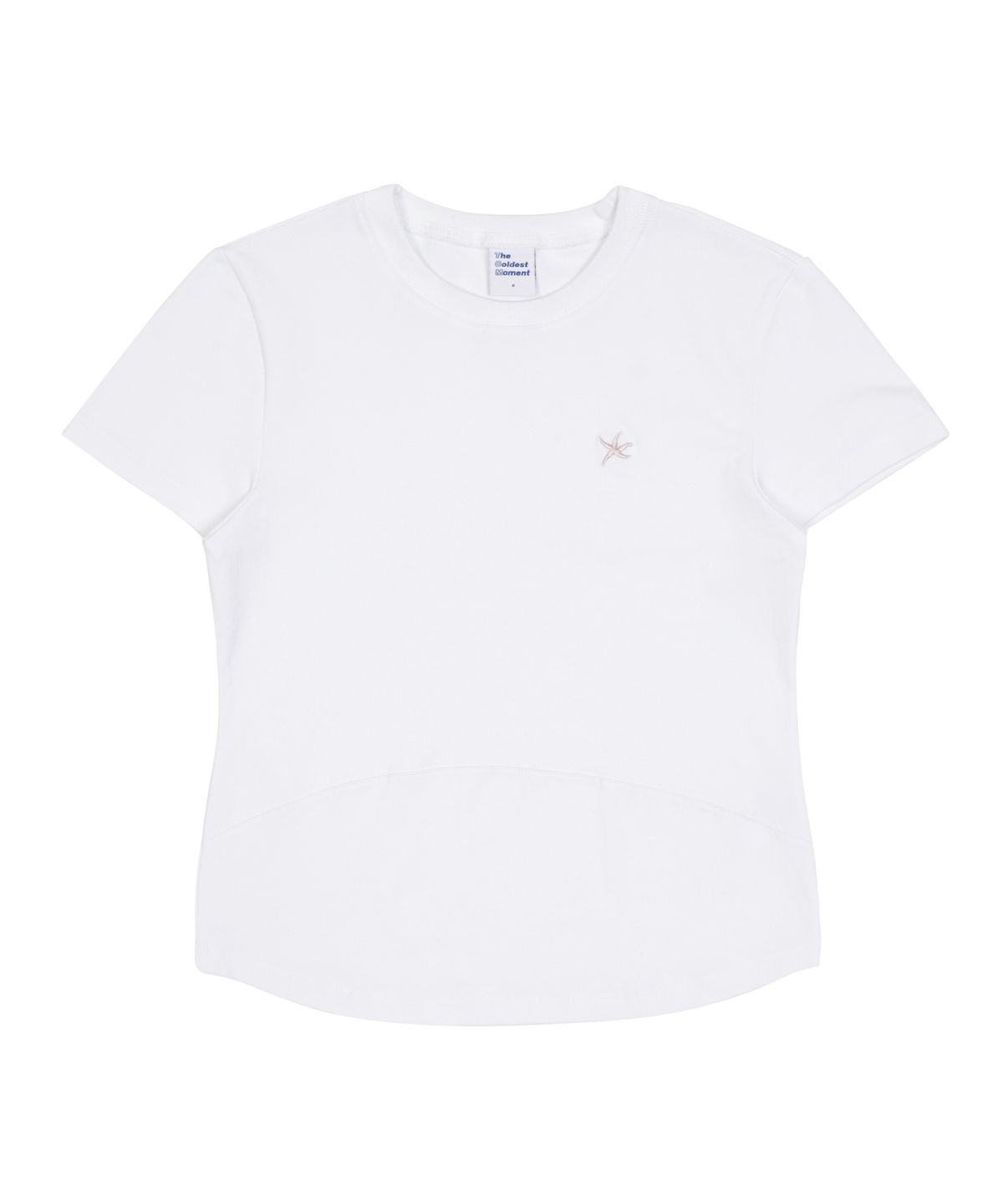 더콜디스트모먼트(THE COLDEST MOMENT) (w) TCM mini logo curved T (white)