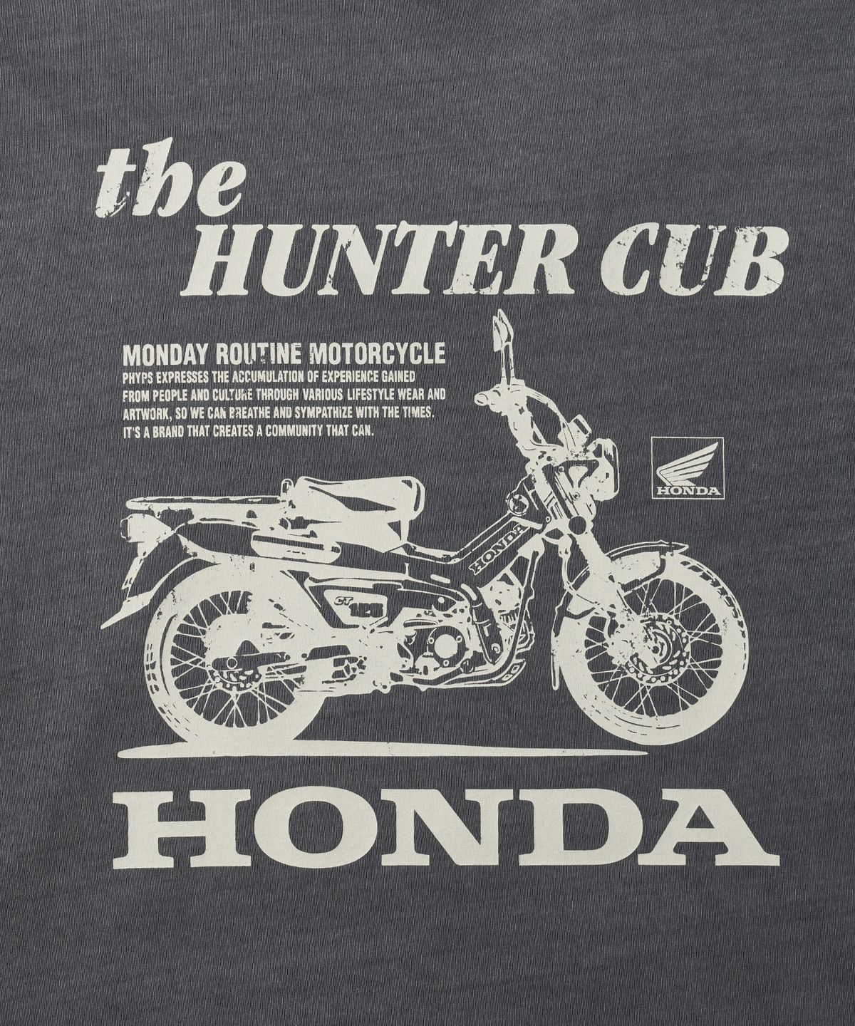 핍스 모터사이클(PHYPS MOTORCYCLE) Hunter Cub Short Sleeve Charcoal