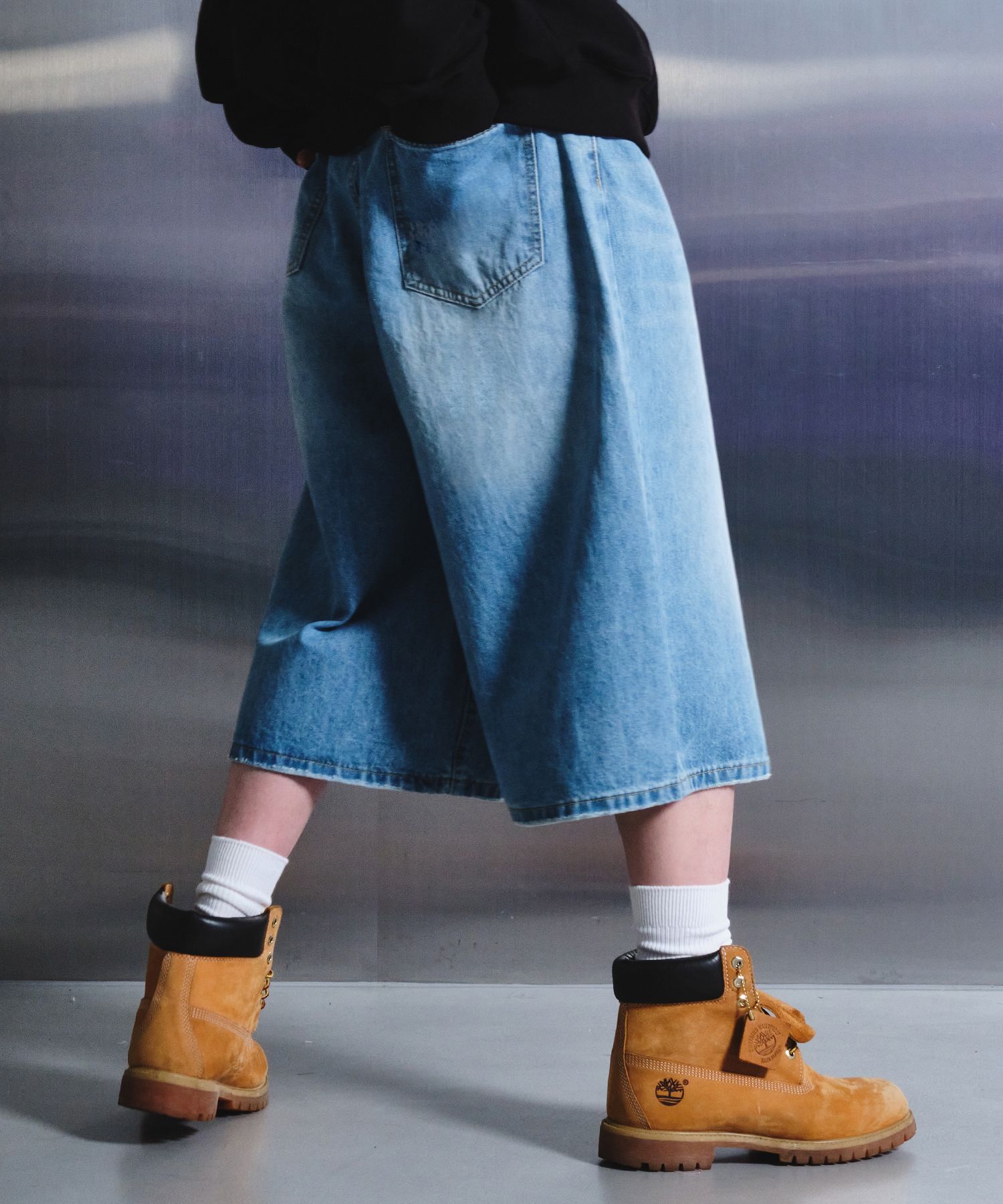 MUSINSA | DWS COMPANY Washed Denim Bermuda Pants (Light Blue)