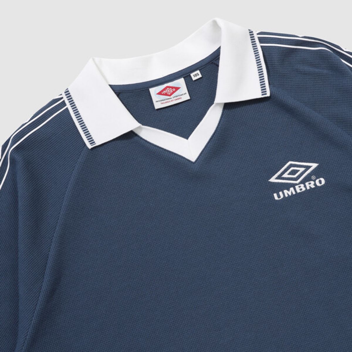 엄브로(UMBRO) HBL BLOKE OG 와플 반팔 카라 티셔츠 네이비(UQ221CRS52)