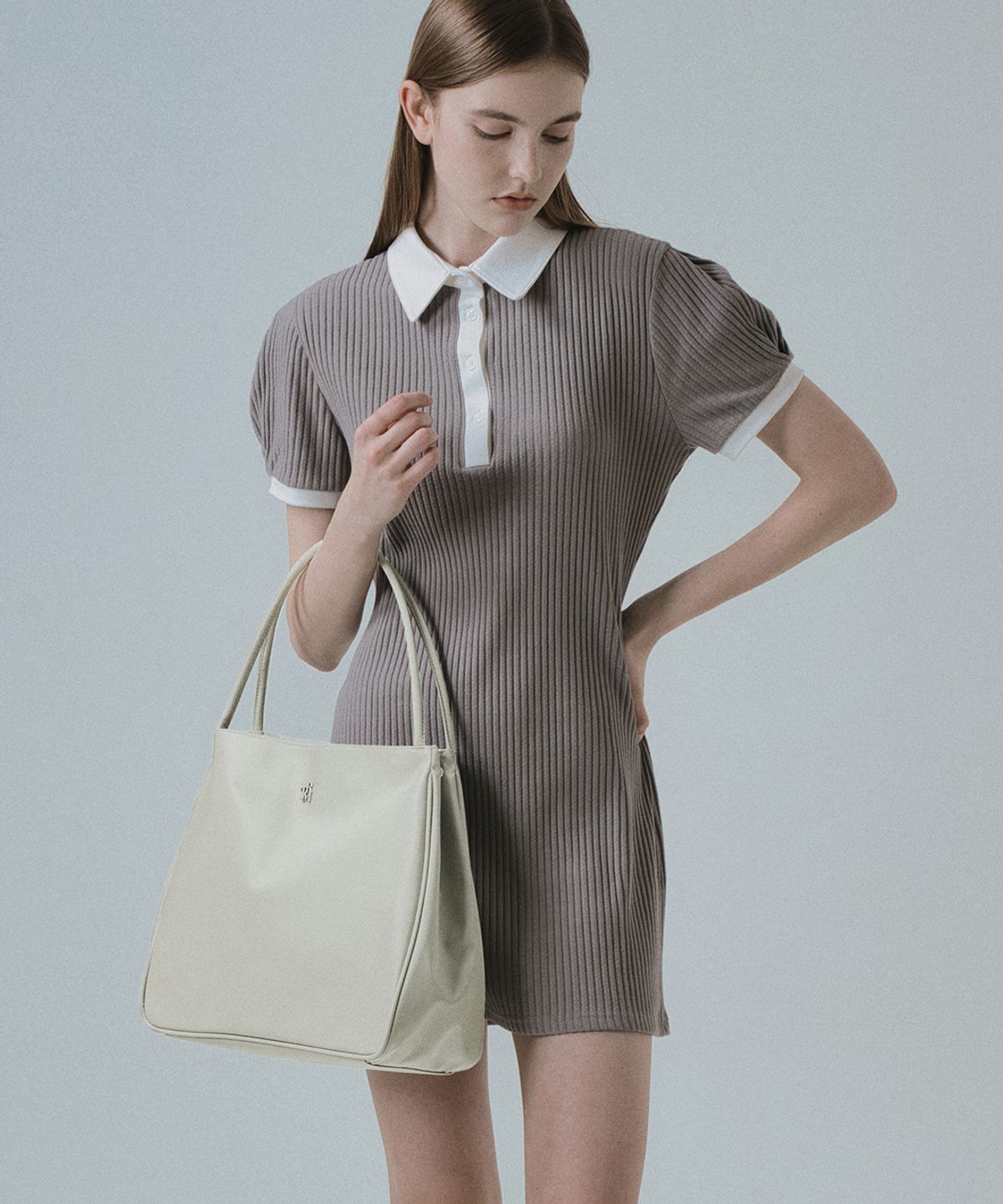 쓰리마인즈(TRM) TRM 리사이클 나일론 라운드 쇼퍼백 T15W
