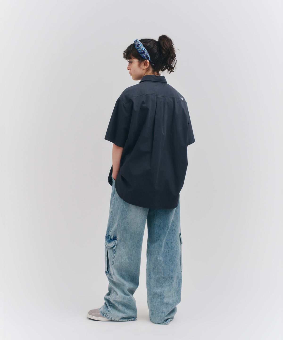 피도디도(FIDO DIDO) Basic Overfit Half Shirt Navy