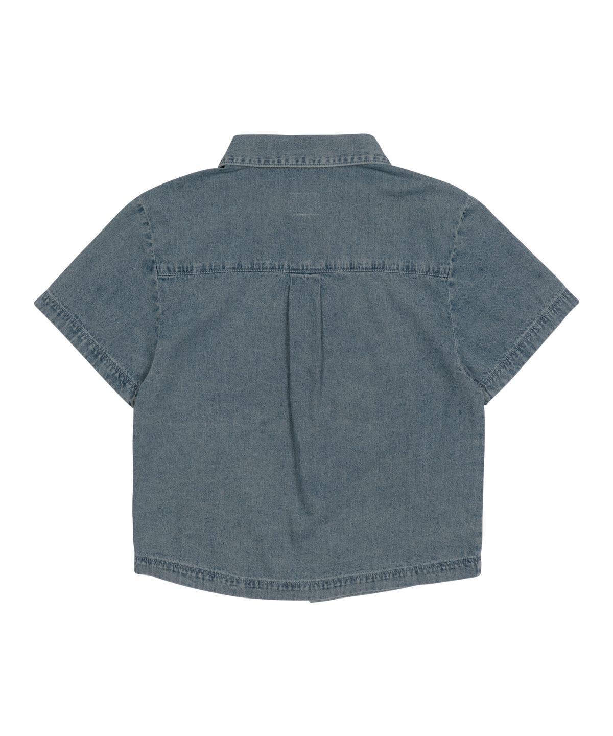 더콜디스트모먼트(THE COLDEST MOMENT) (w) TCM mini logo denim half shirts (blue)