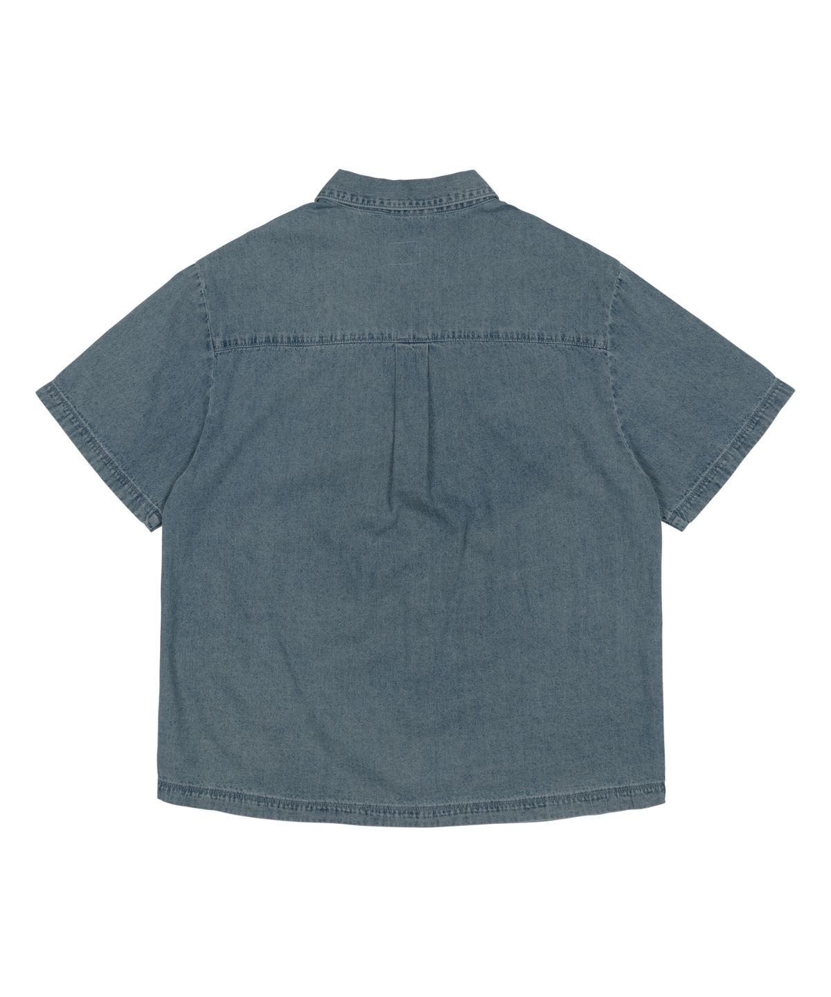 더콜디스트모먼트(THE COLDEST MOMENT) TCM mini logo denim half shirts (blue)