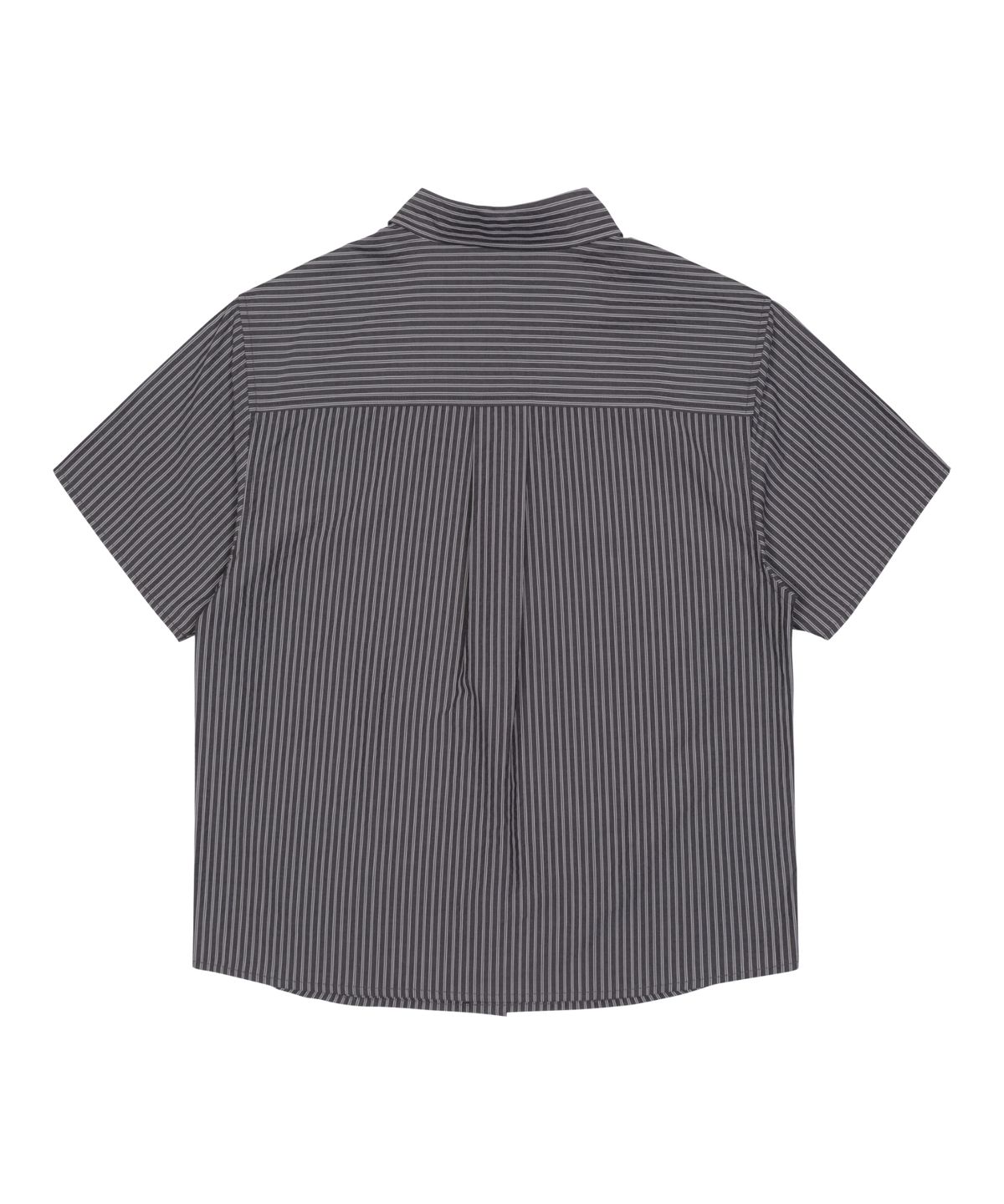 더콜디스트모먼트(THE COLDEST MOMENT) TCM mini logo stripe half shirts (black)