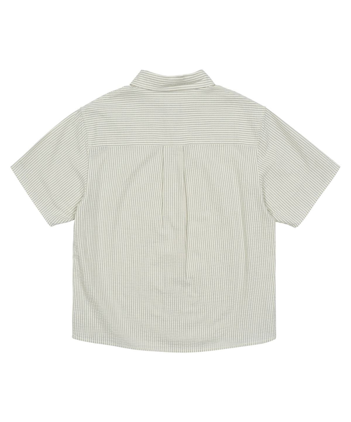 더콜디스트모먼트(THE COLDEST MOMENT) TCM mini logo stripe half shirts (beige)