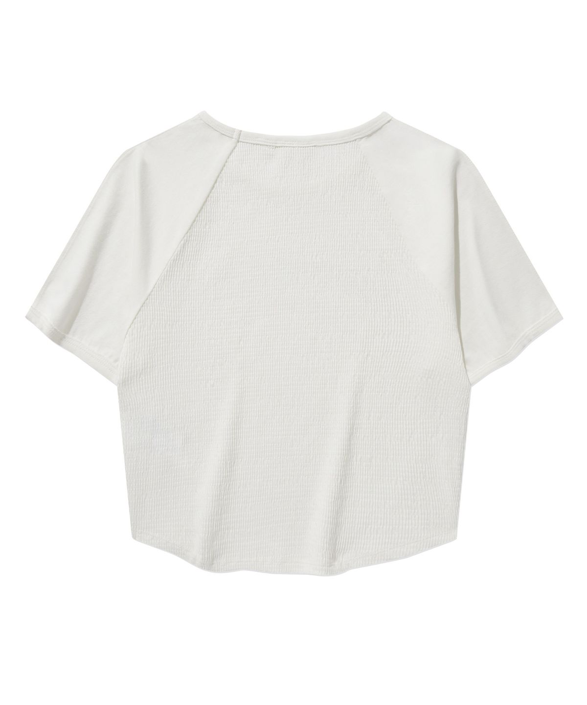 커버낫 우먼(COVERNAT WOMAN) 우먼 베이비핏 아치 쿠퍼로고 셔링 티셔츠 White