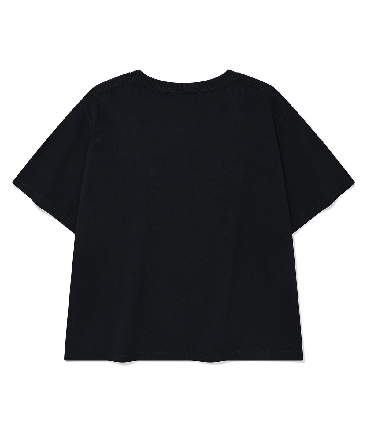 커버낫 우먼(COVERNAT WOMAN) 우먼 크롭 클로버하트 패치워크 티셔츠 Navy