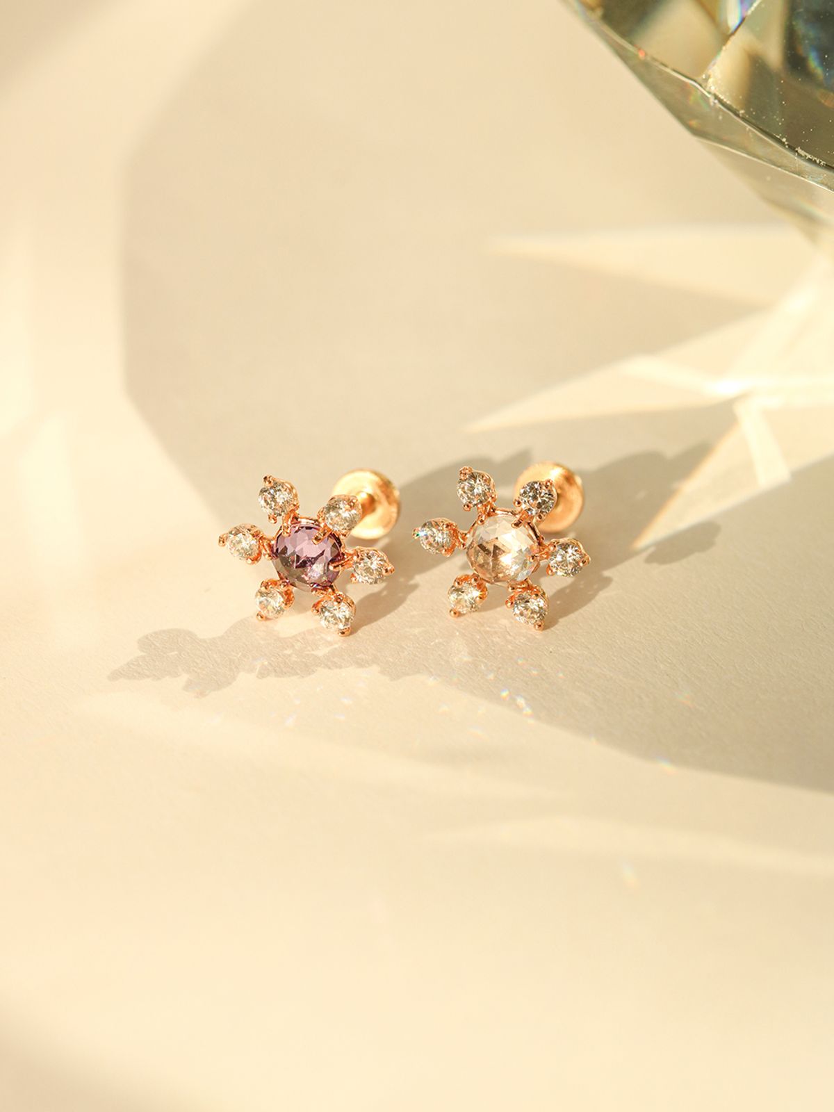 미니멀피어싱(MINIMALPIERCING) 14K 인터널 플라워 로즈컷 큐빅 라블렛 피어싱
