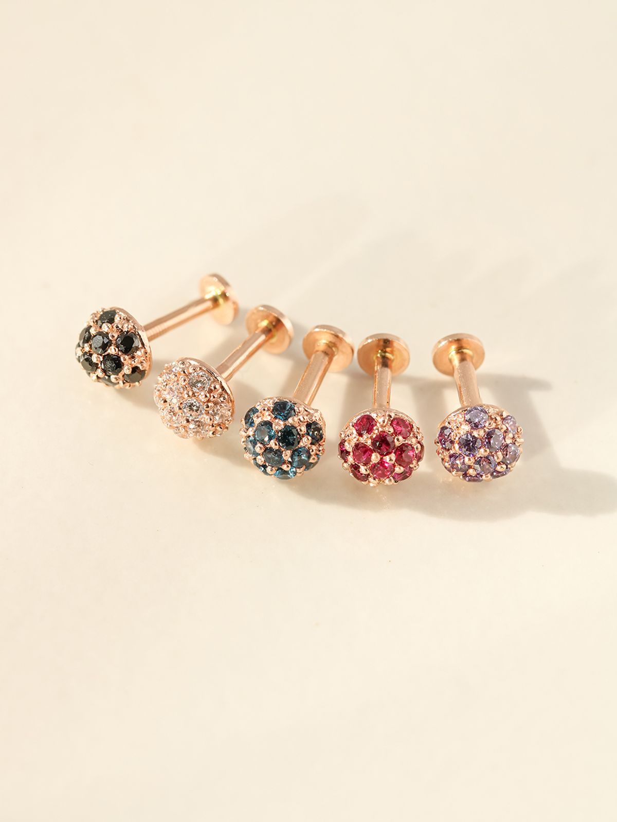 미니멀피어싱(MINIMALPIERCING) 14K 인터널 반구 큐빅볼 라블렛 피어싱