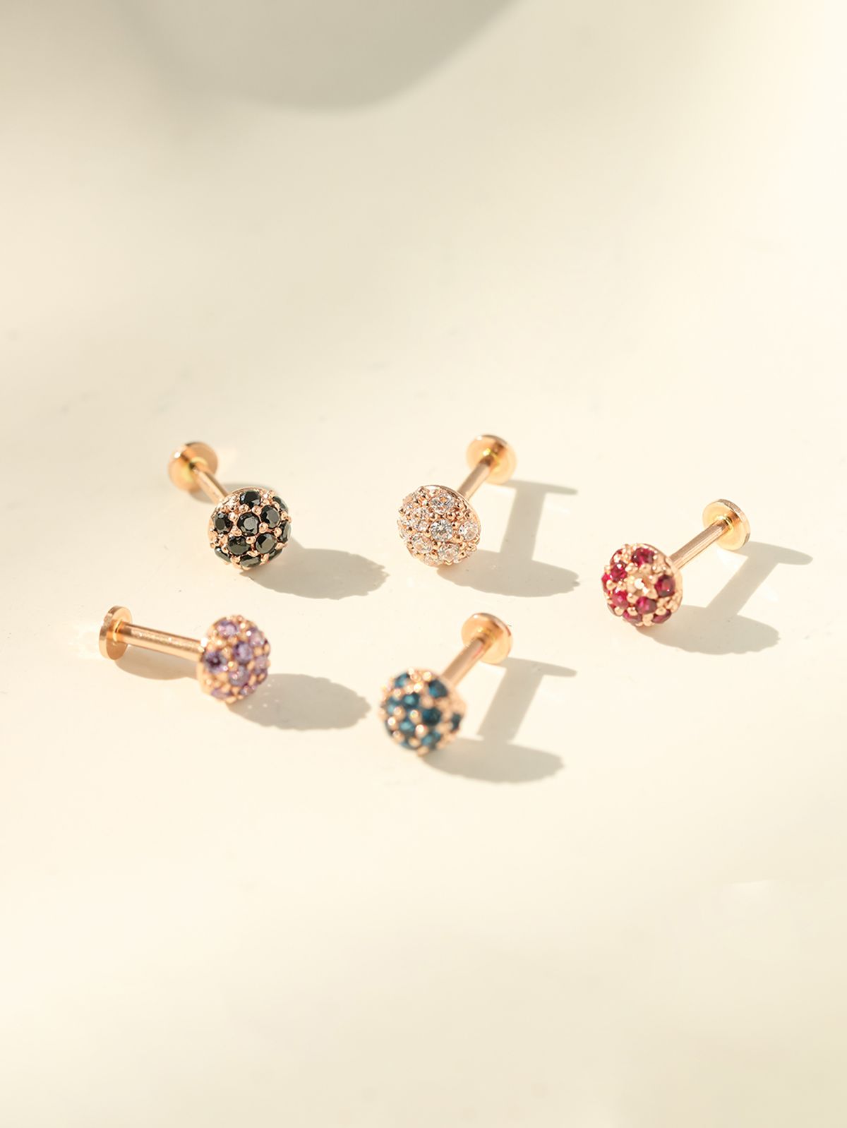 미니멀피어싱(MINIMALPIERCING) 14K 인터널 반구 큐빅볼 라블렛 피어싱