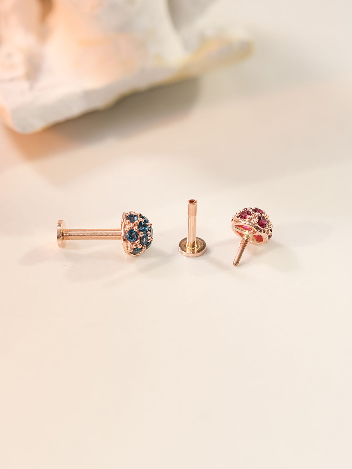 미니멀피어싱(MINIMALPIERCING) 14K 인터널 반구 큐빅볼 라블렛 피어싱
