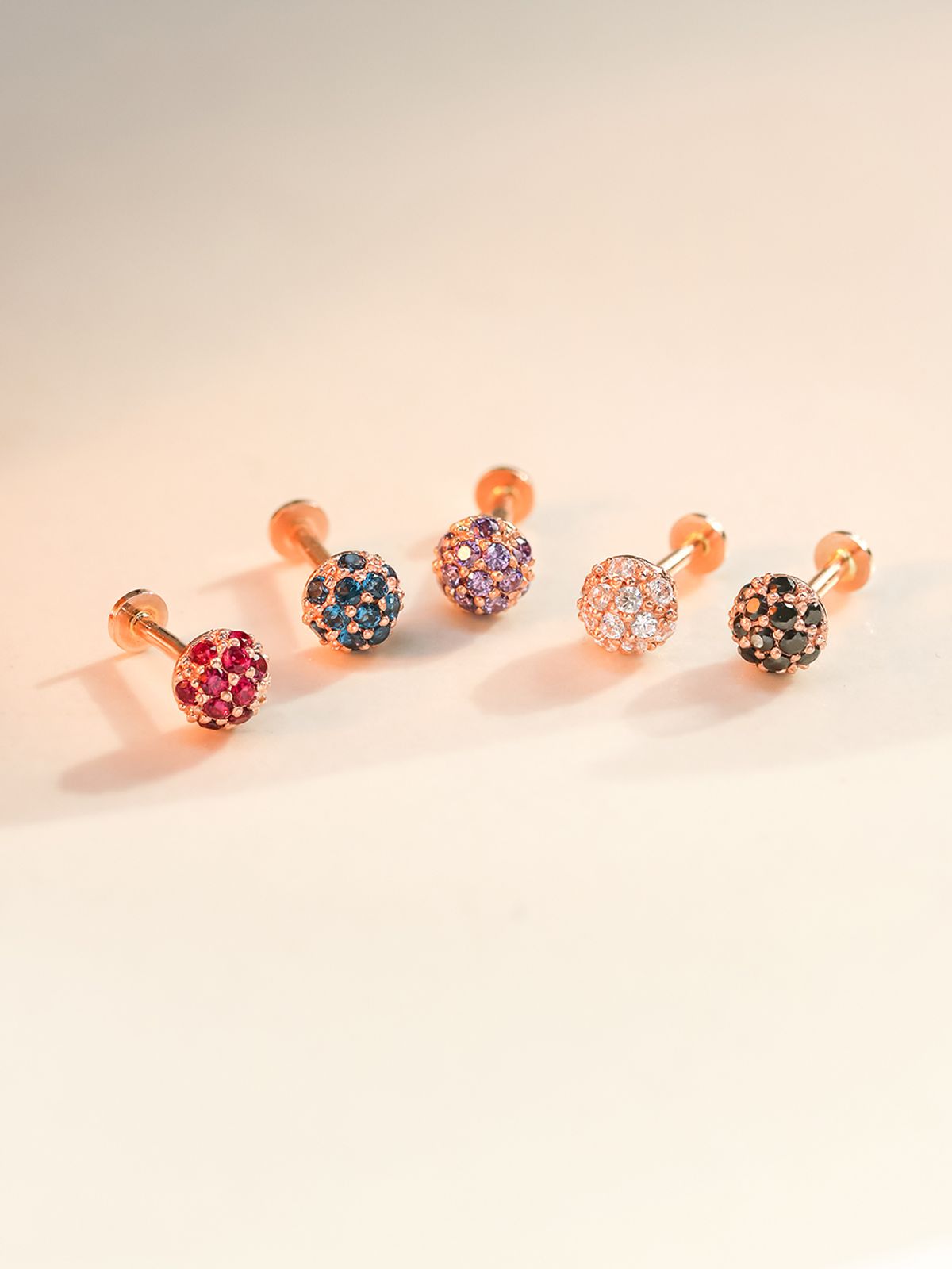 미니멀피어싱(MINIMALPIERCING) 14K 인터널 반구 큐빅볼 라블렛 피어싱