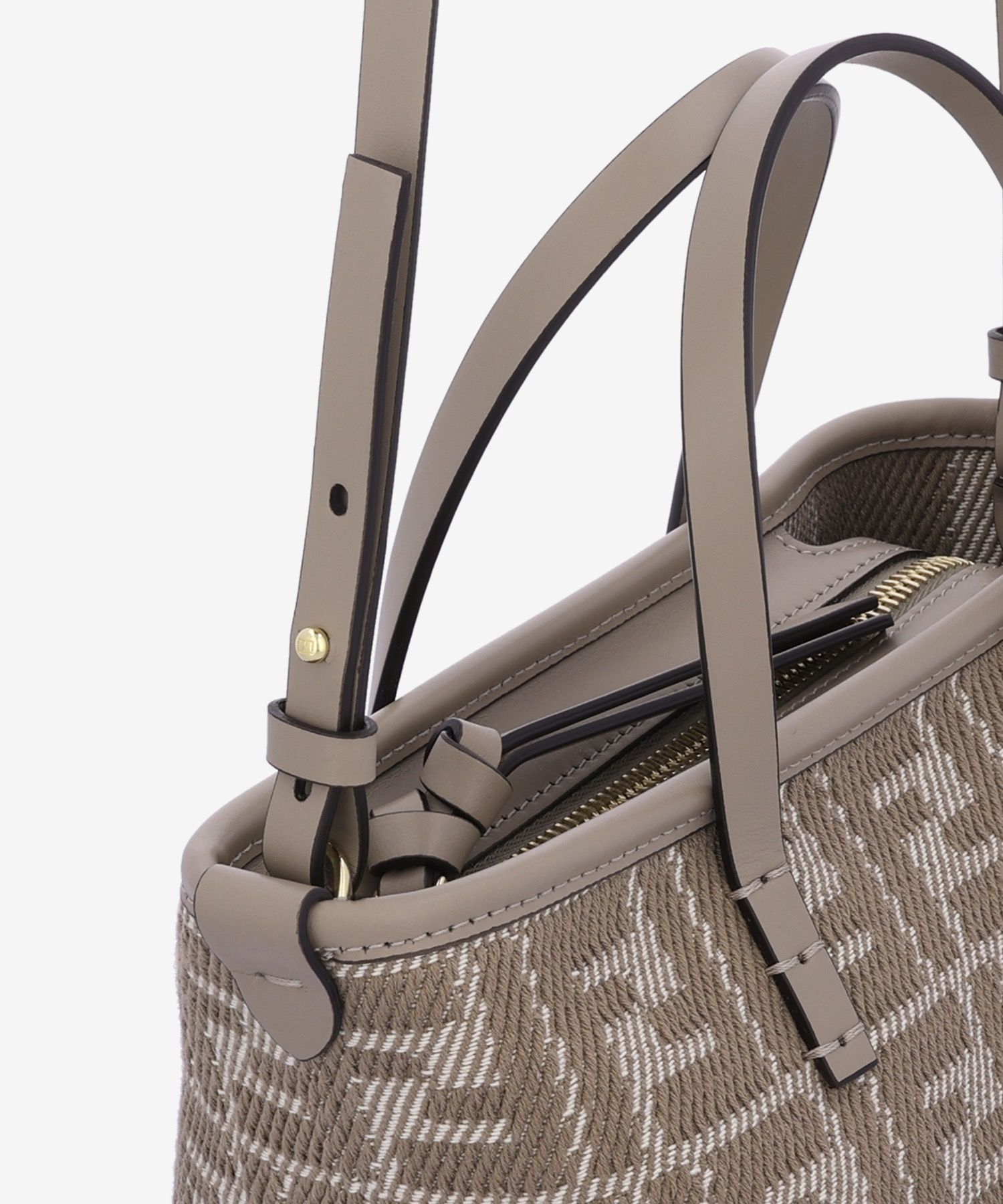 ■FENDI■ Mini Roll Shopper Bag Dove Grey 8BS096AUPXF1SNP 8B Roll Mini Fabric Gray | Fendi