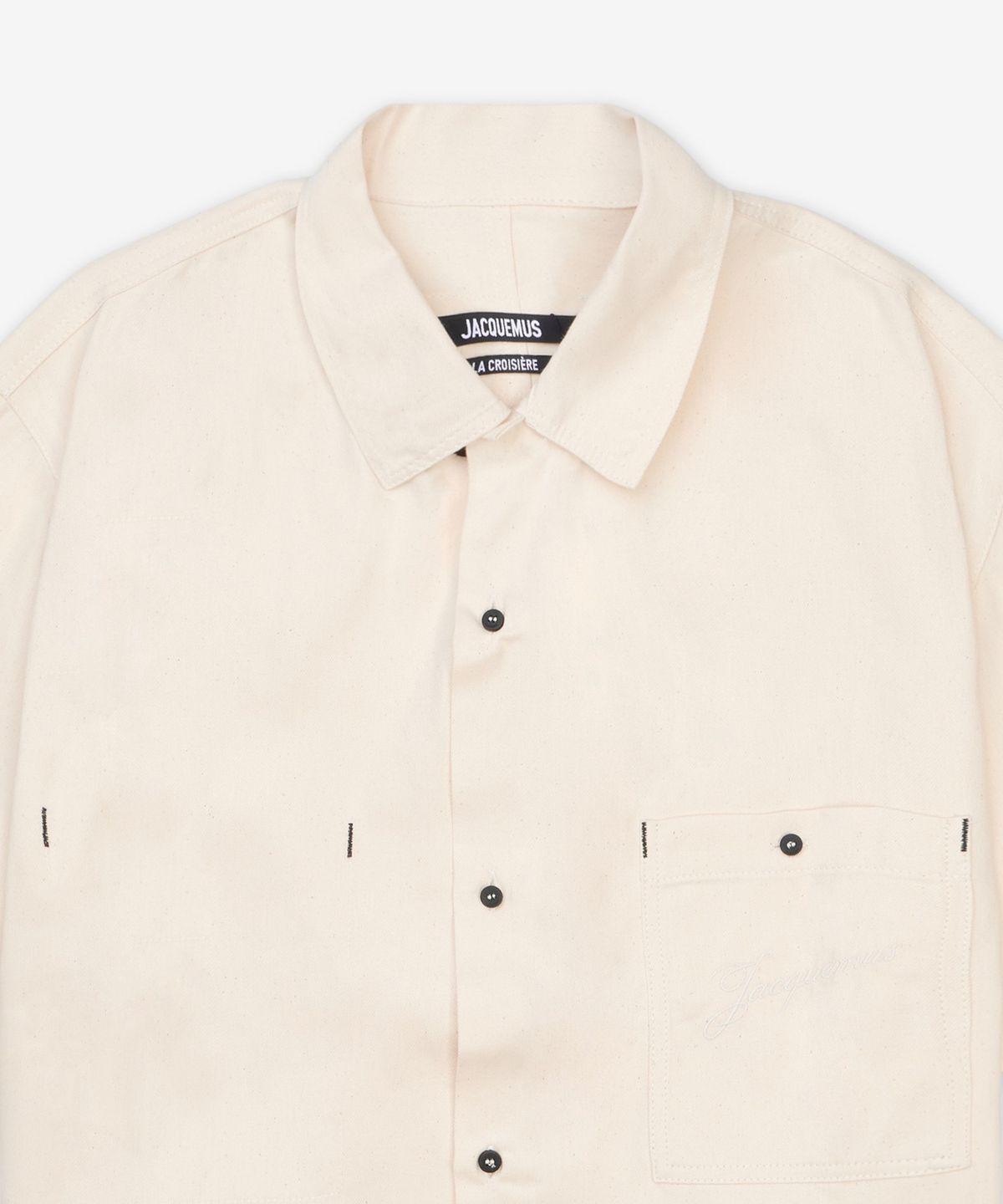 자크뮈스(JACQUEMUS) 라 슈미즈 드 니메스 알로에 반소매 셔츠 - 오프 화이트 / 255DE0601516110