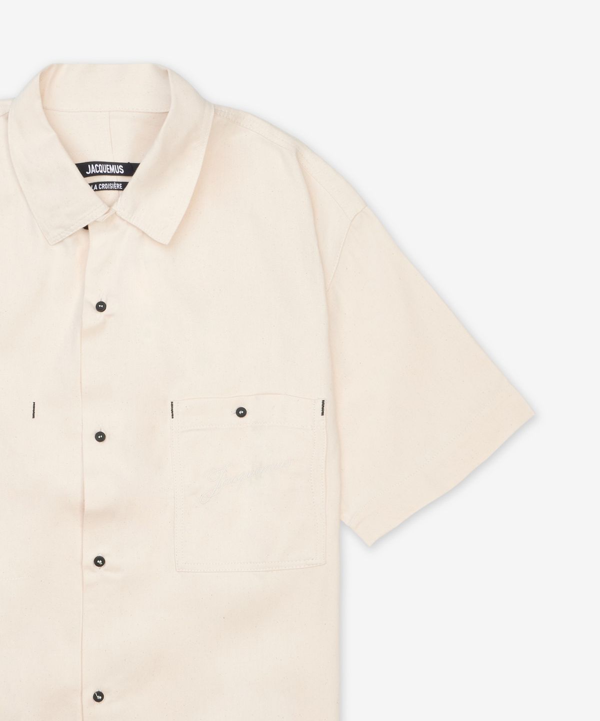 자크뮈스(JACQUEMUS) 라 슈미즈 드 니메스 알로에 반소매 셔츠 - 오프 화이트 / 255DE0601516110
