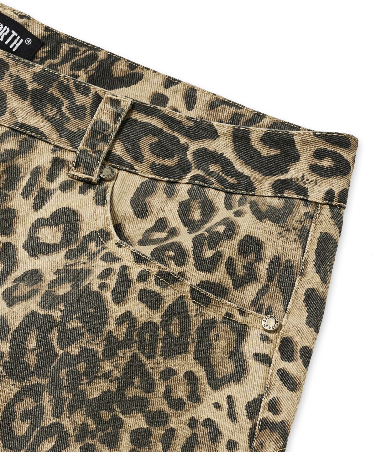 브라운브레스(BROWNBREATH) TAG LEOPARD PANTS - BEIGE