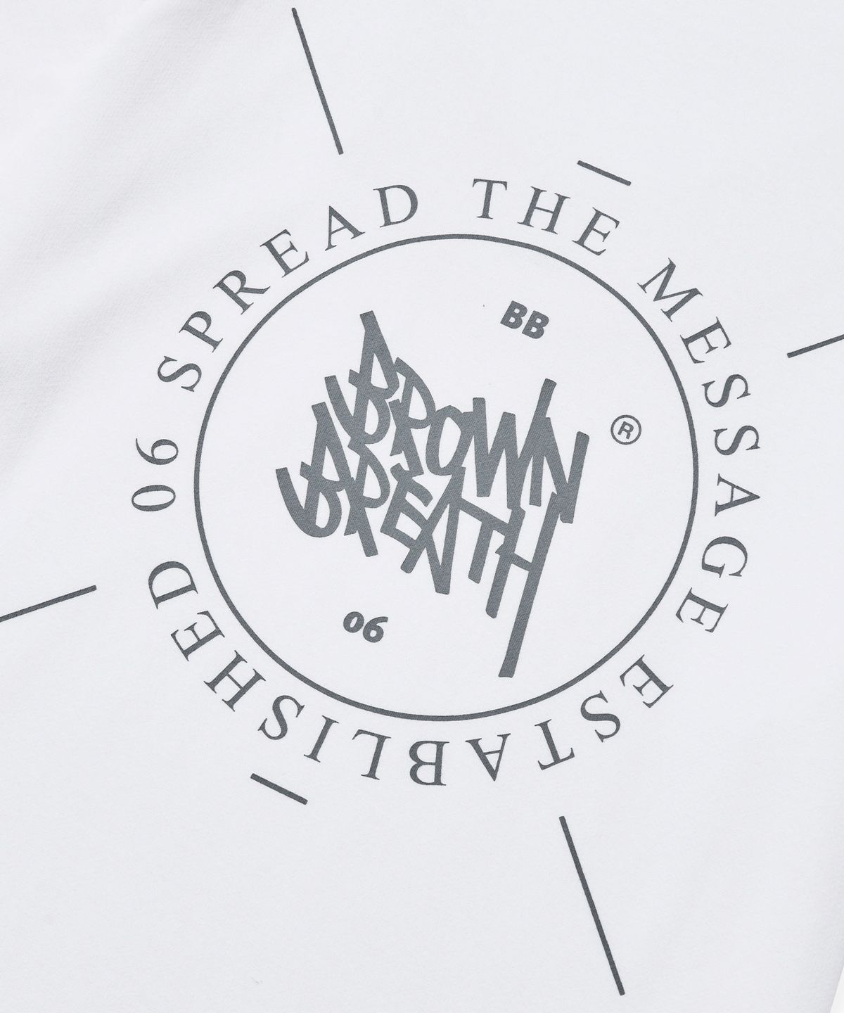 브라운브레스(BROWNBREATH) STAMP MESH TAG TEE - WHITE