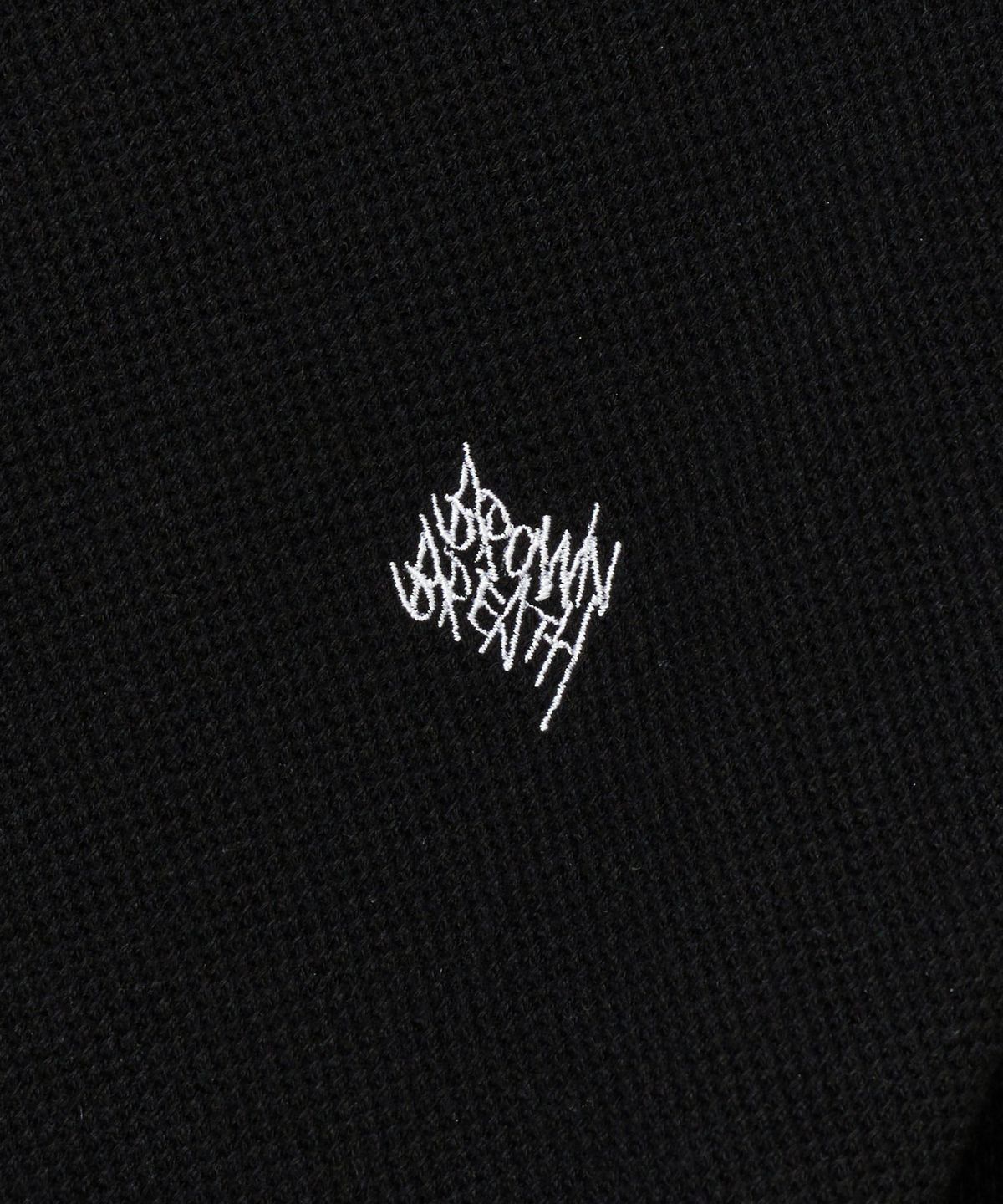 브라운브레스(BROWNBREATH) TAG WAFFLE PIQUE TEE - BLACK