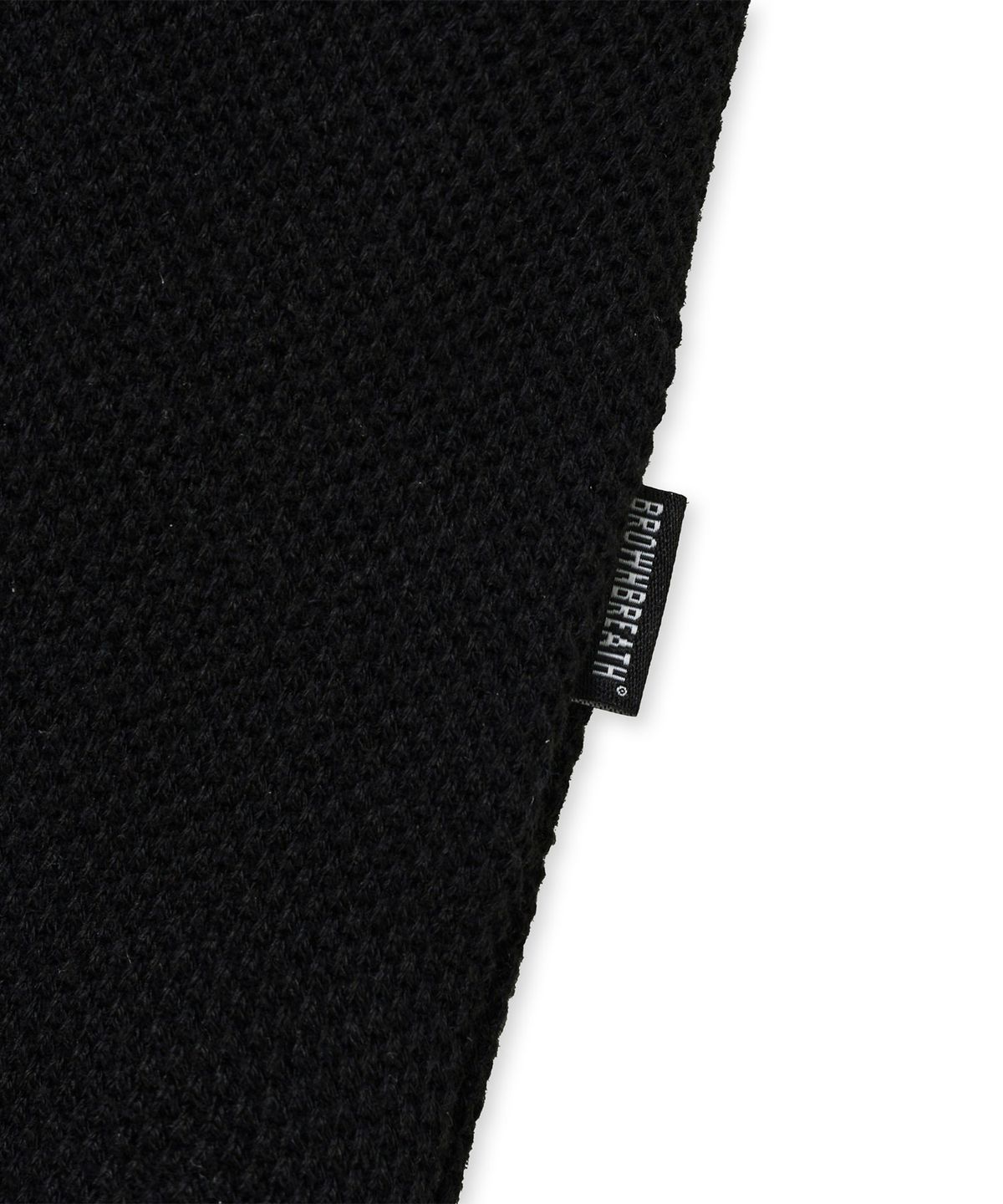 브라운브레스(BROWNBREATH) TAG WAFFLE PIQUE TEE - BLACK