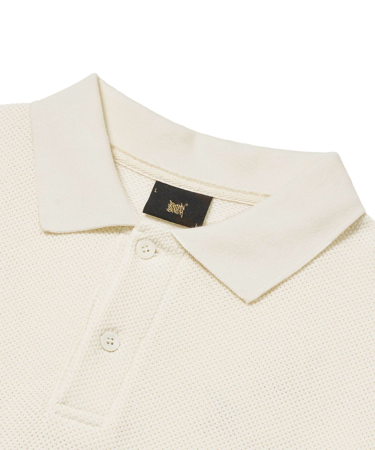 브라운브레스(BROWNBREATH) TAG WAFFLE PIQUE TEE - CREAM