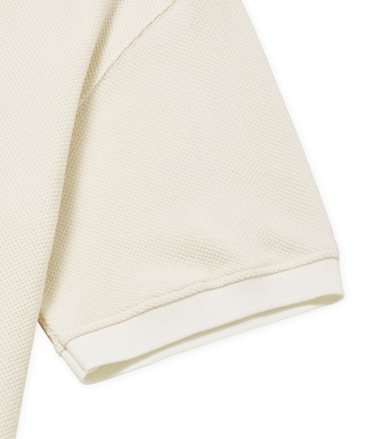 브라운브레스(BROWNBREATH) TAG WAFFLE PIQUE TEE - CREAM