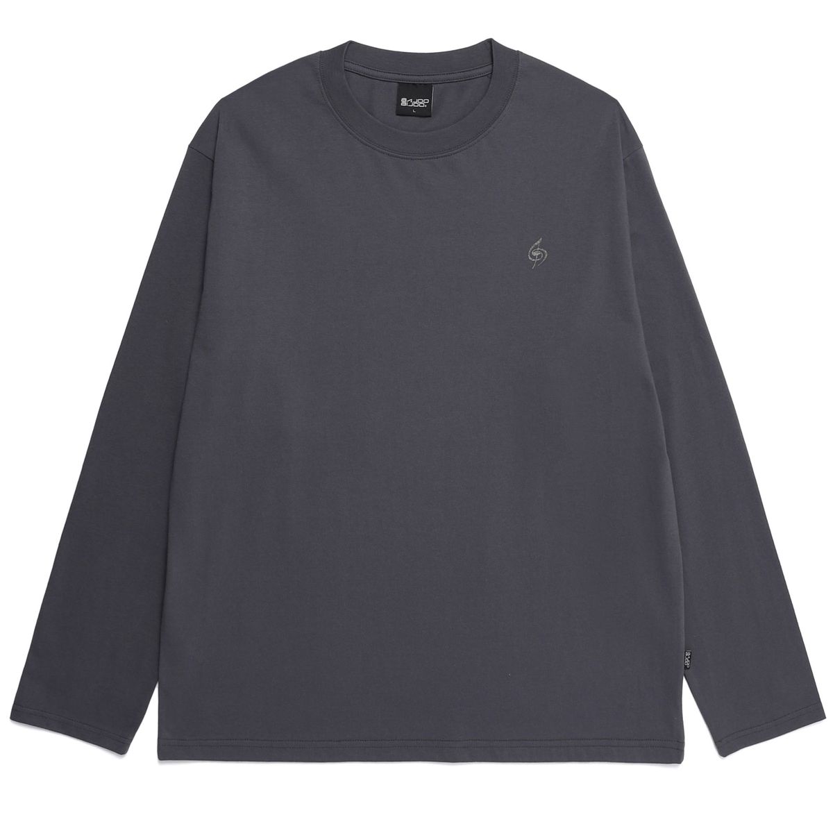 바쥬비쥬(BAJOO BIJOO) LOGO PRINT LONG SLEEVE [CHACOAL]