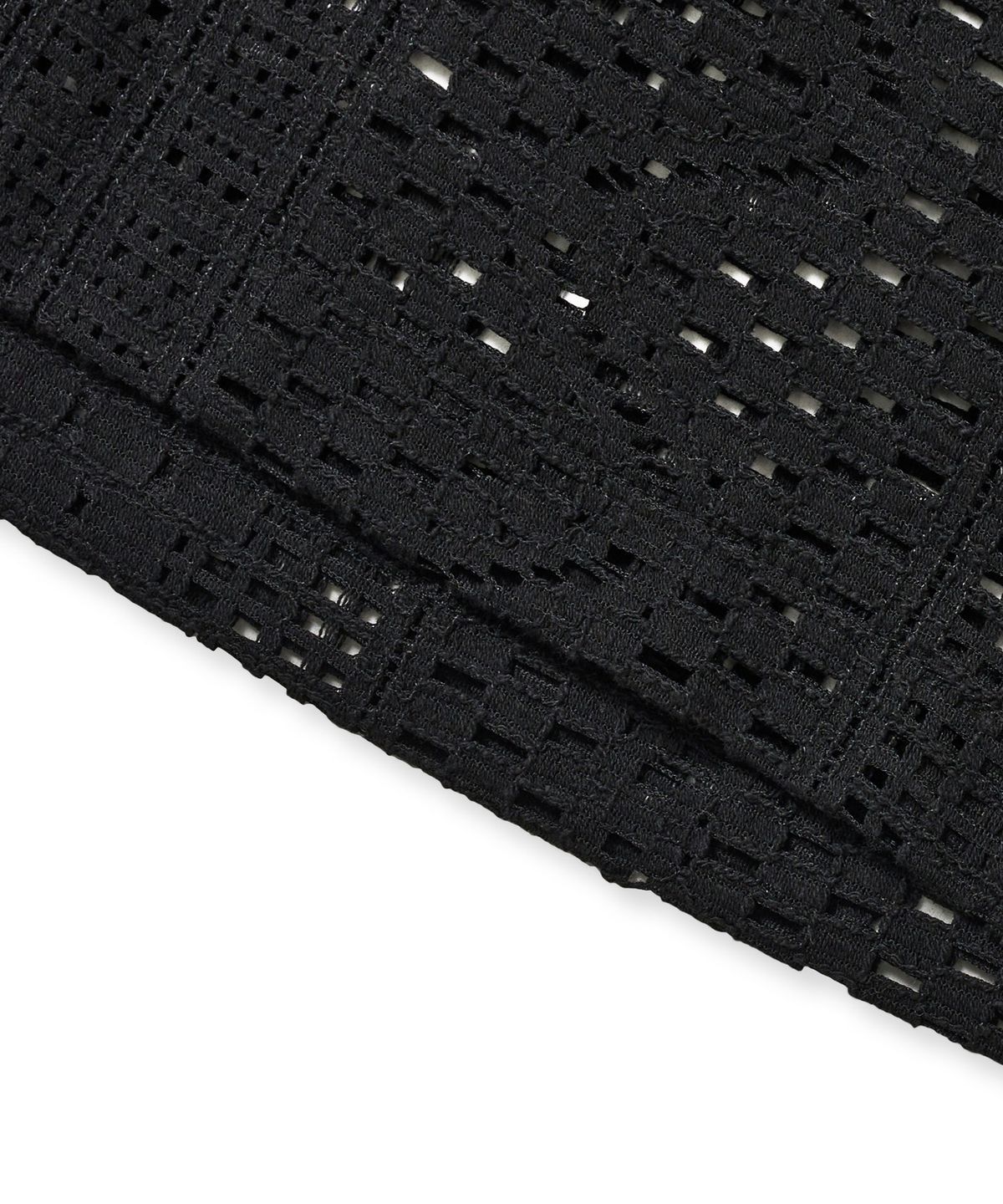 브라운브레스(BROWNBREATH) CROCHET OPEN COLLAR SHIRTS - BLACK