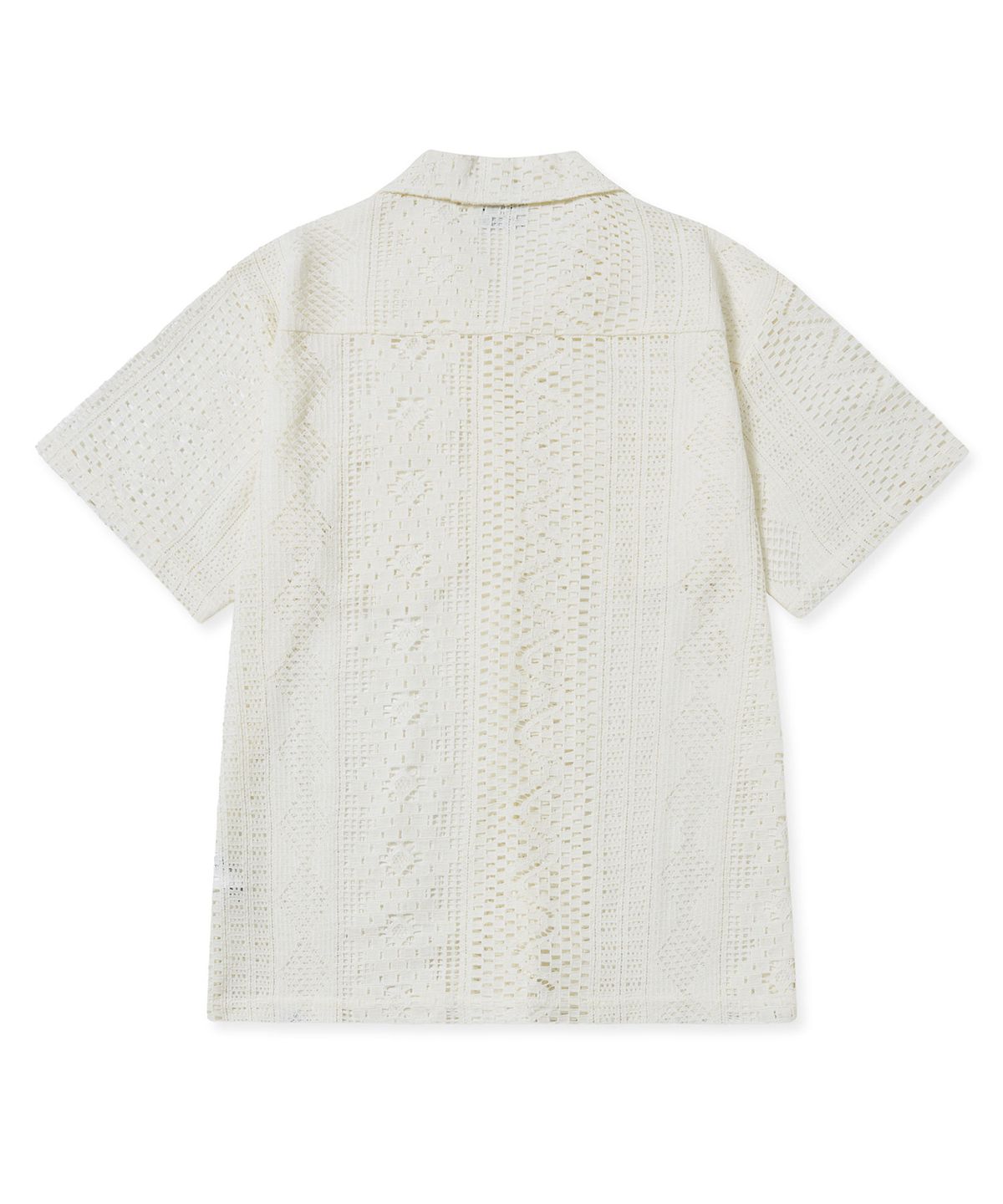 브라운브레스(BROWNBREATH) CROCHET OPEN COLLAR SHIRTS - IVORY